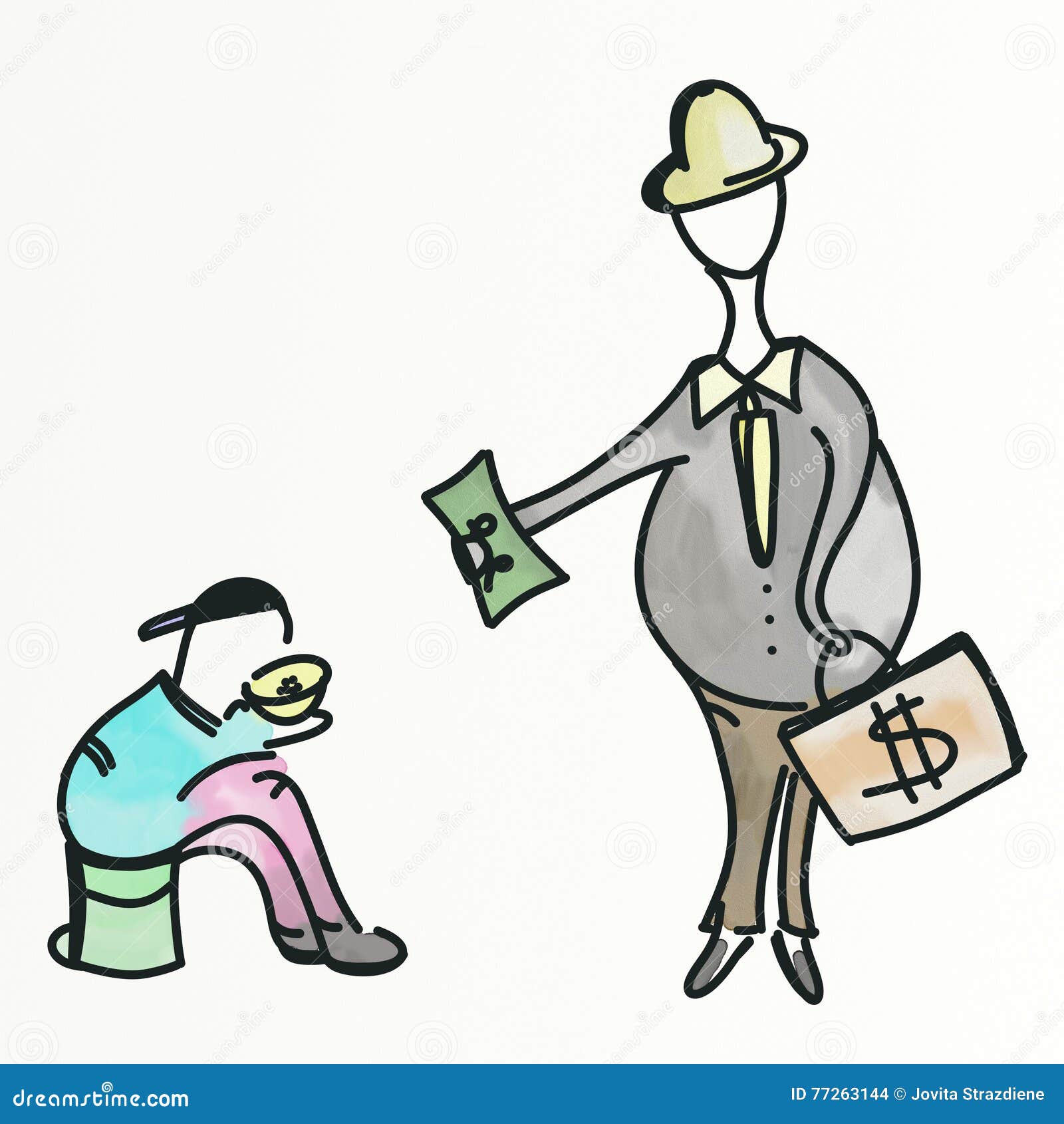 Povero del beneficio illustrazione di stock. Illustrazione di elemosima