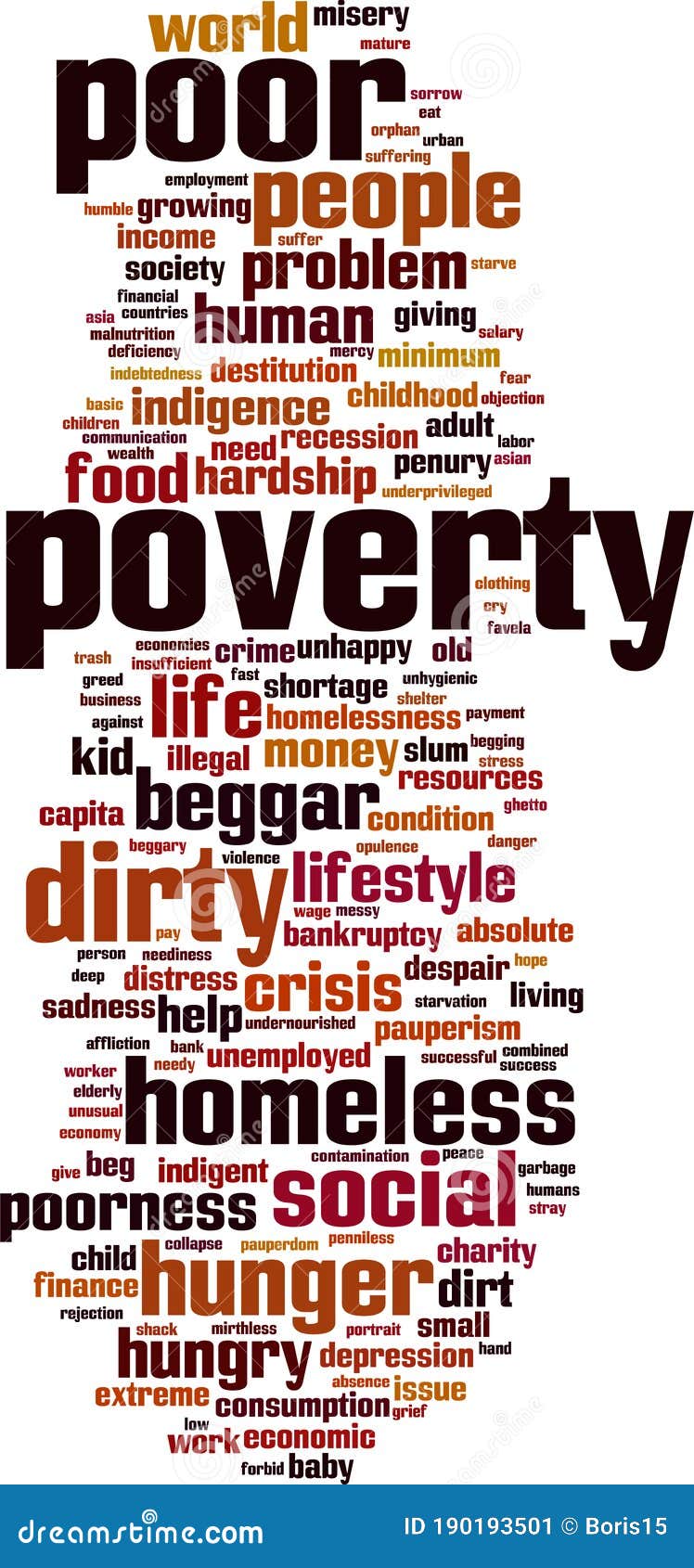 Poverty word cloud stock vector. Illustration of indigent 190193501