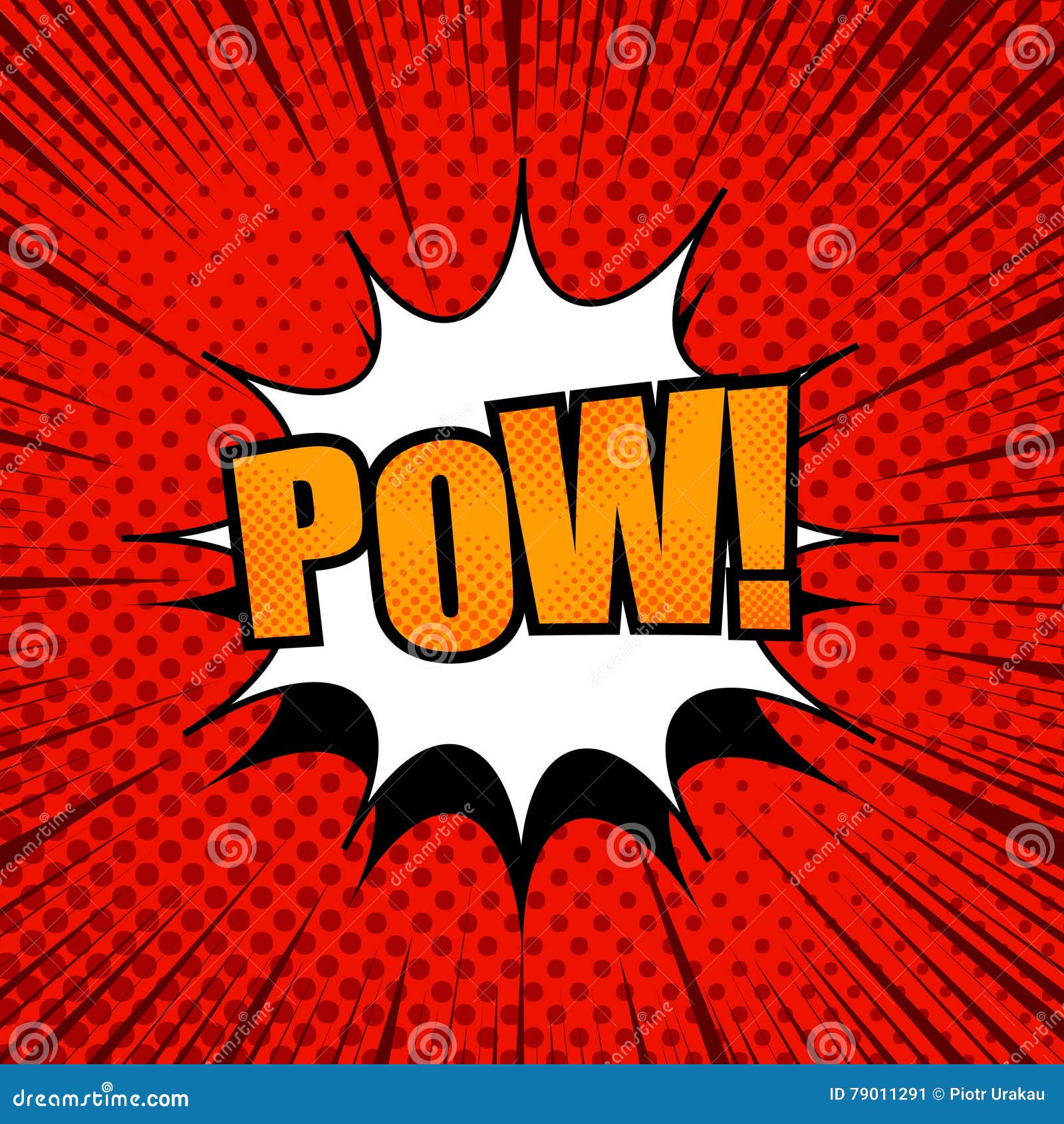 Pow comic vector. Illustration of expression -