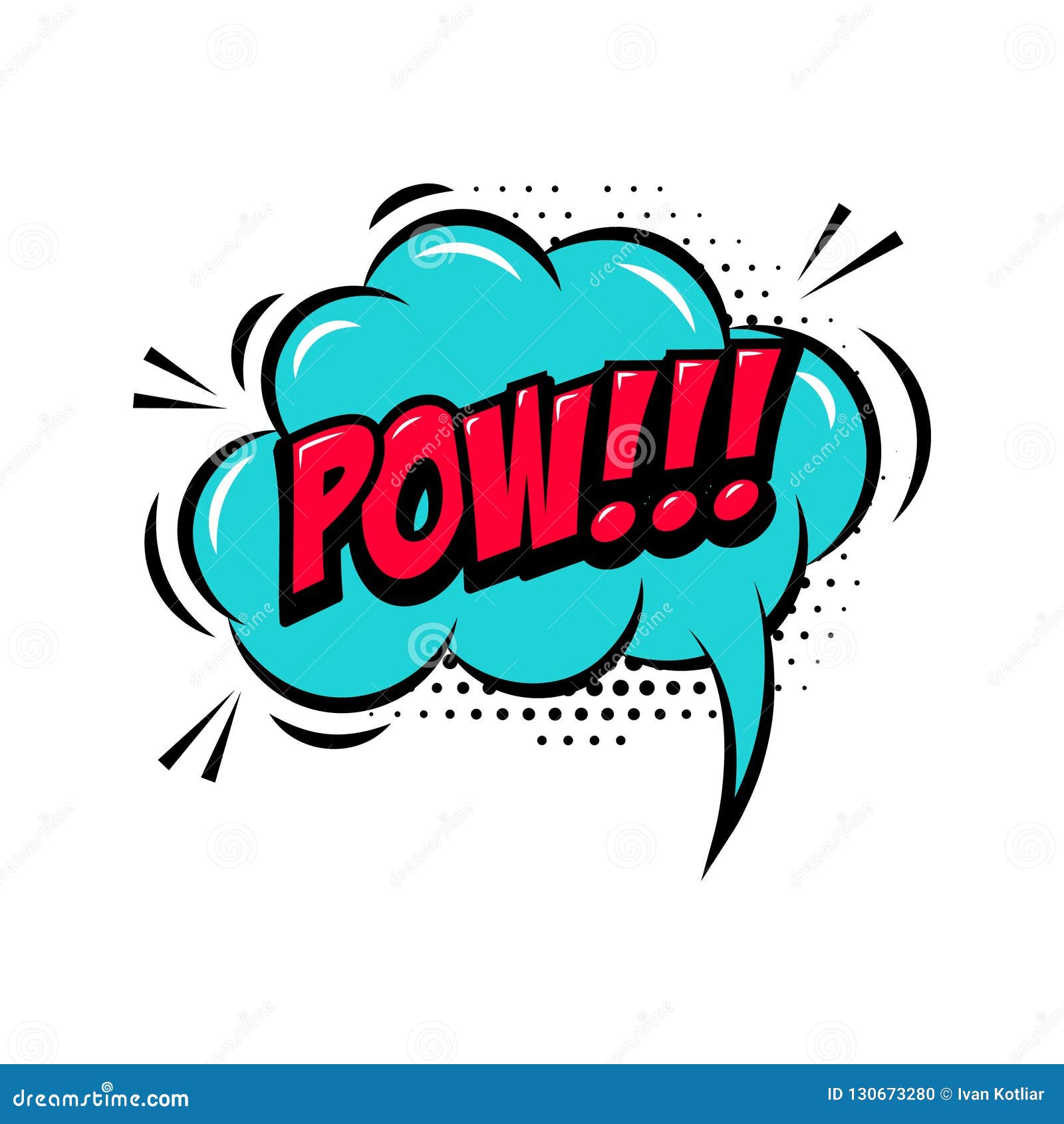 Pow Comic Style Phrase With Speech Bubble Stock Vector Illustration Of Bang Frame 130673280