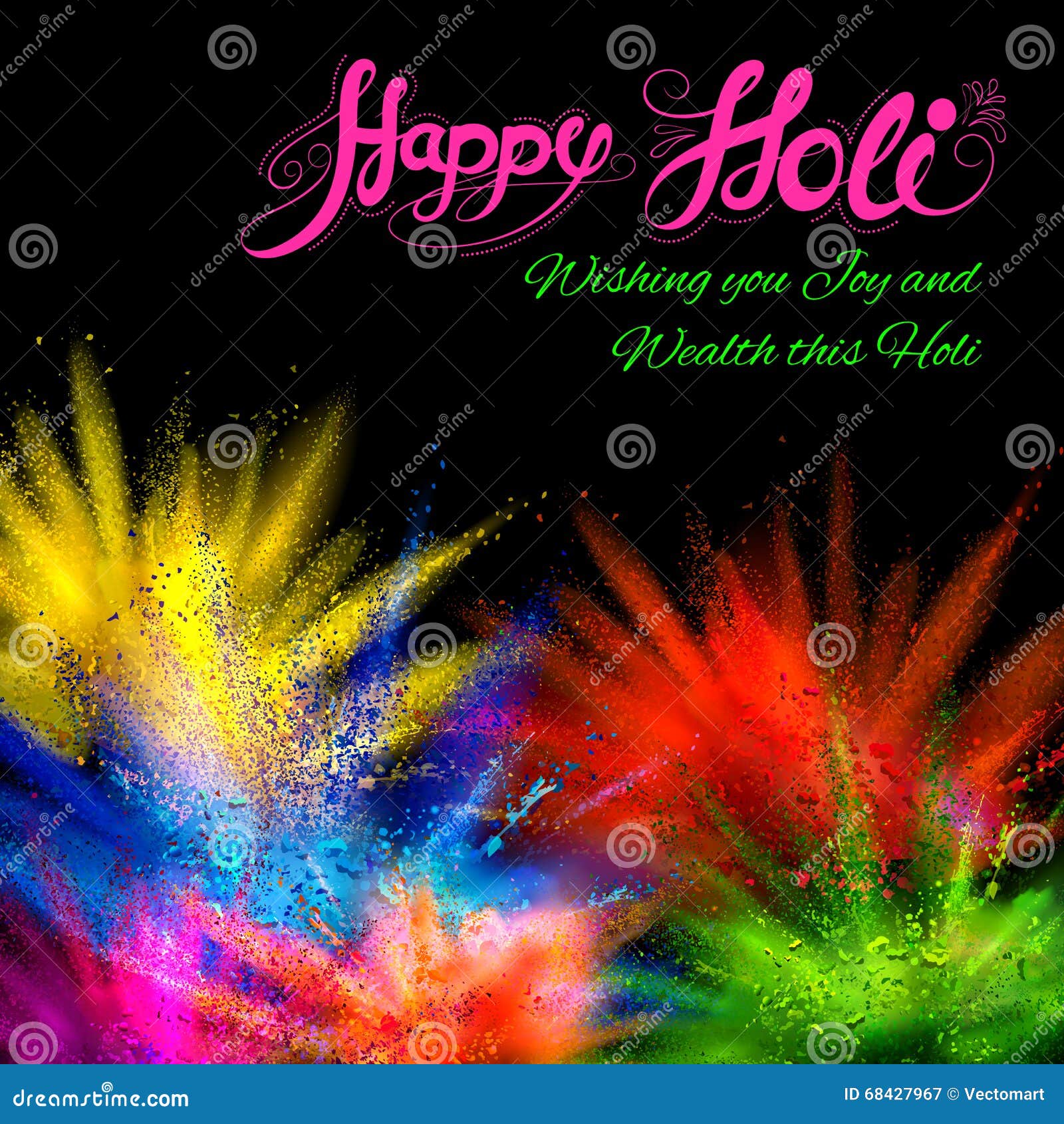 Powder Color Explosion for Happy Holi Background Stock Vector -  Illustration of color, colorful: 68427967