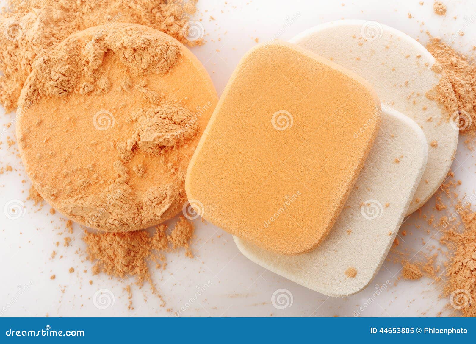 Powder and Cosmetic Sponges Stock Image Image of powder, makeup 44653805