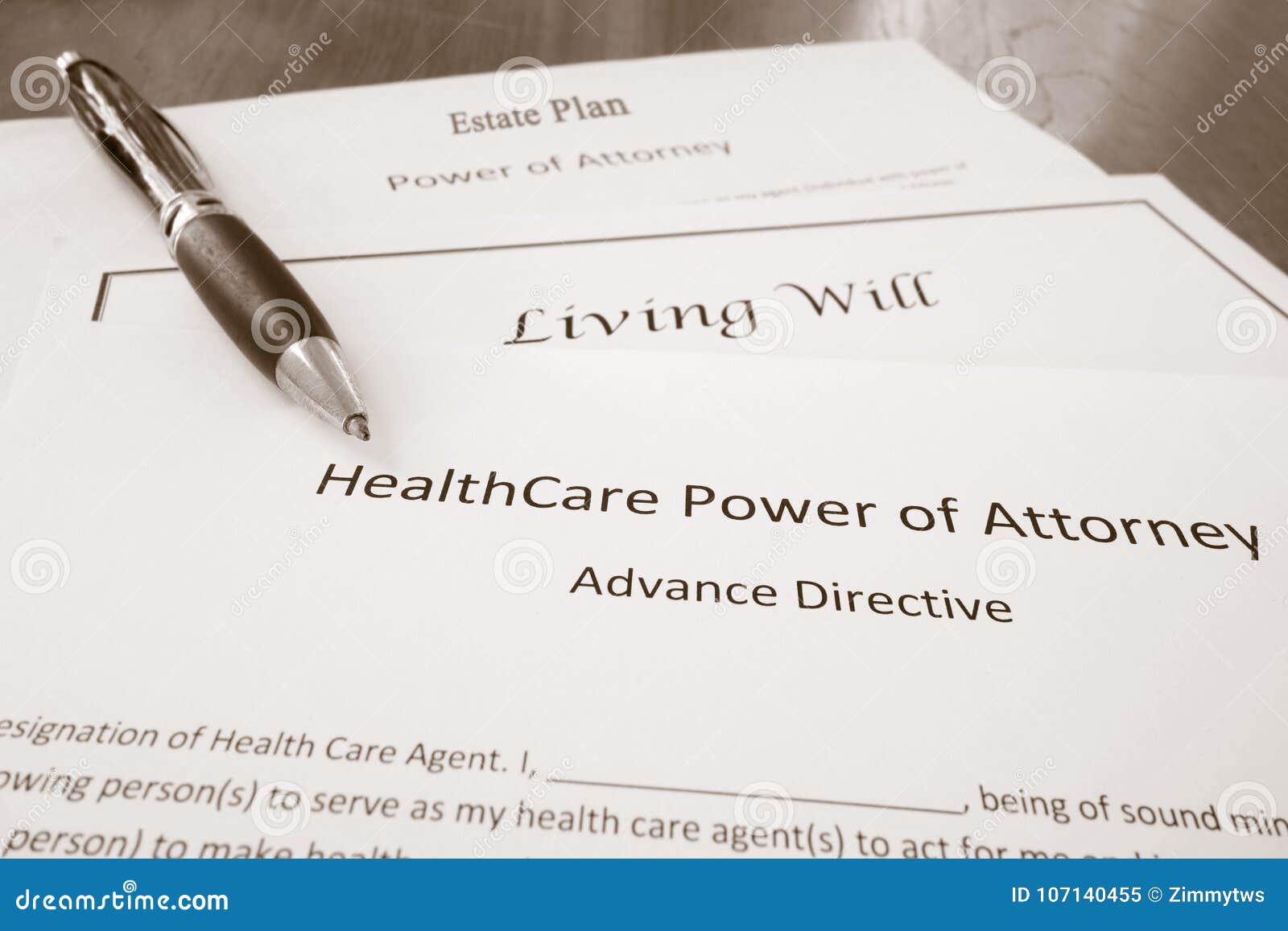 power of attorney, estate plan and living will
