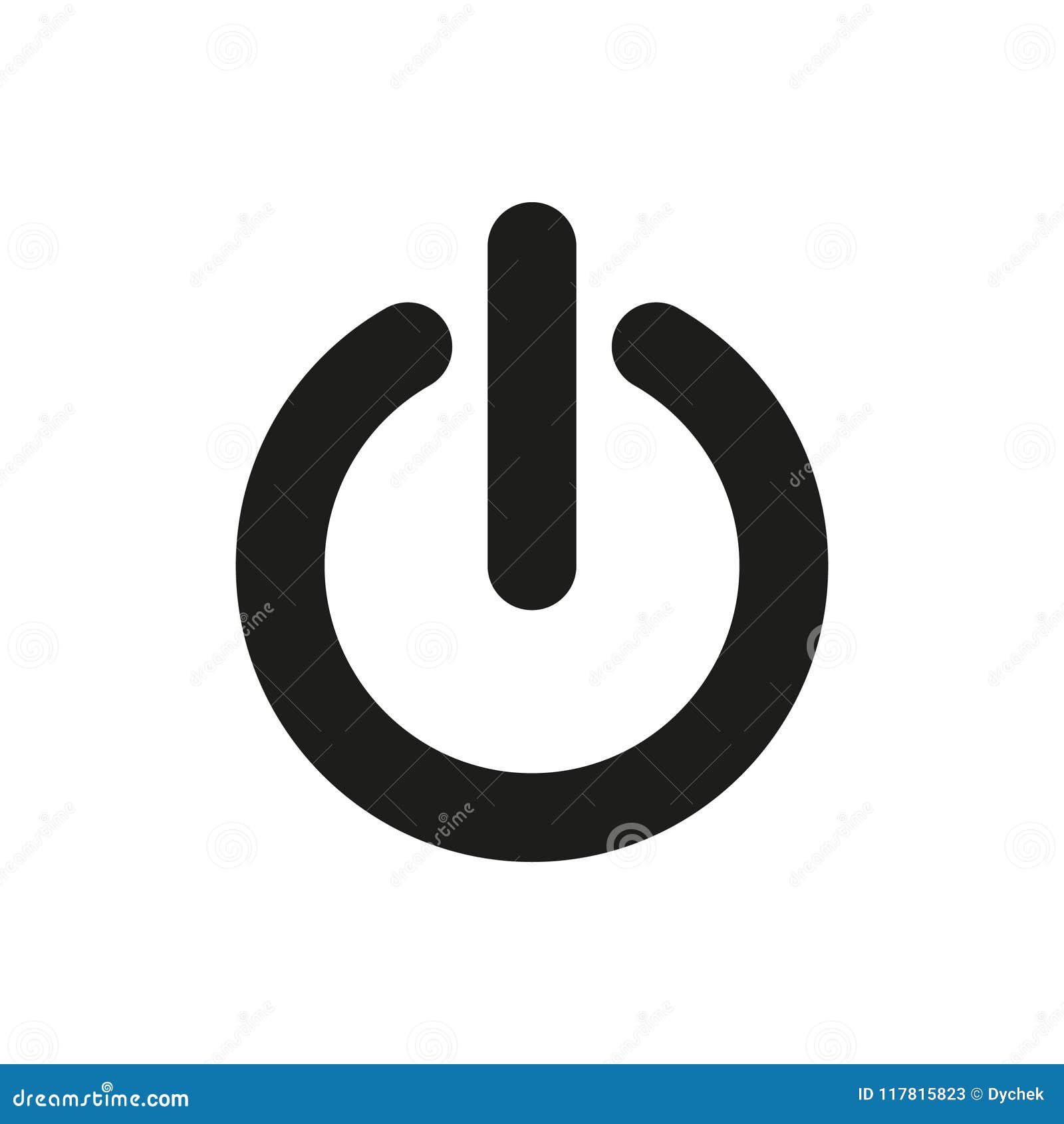 Power Button Icon Flat Vector Illustration Stock Vector Illustration Of Sign Isolated