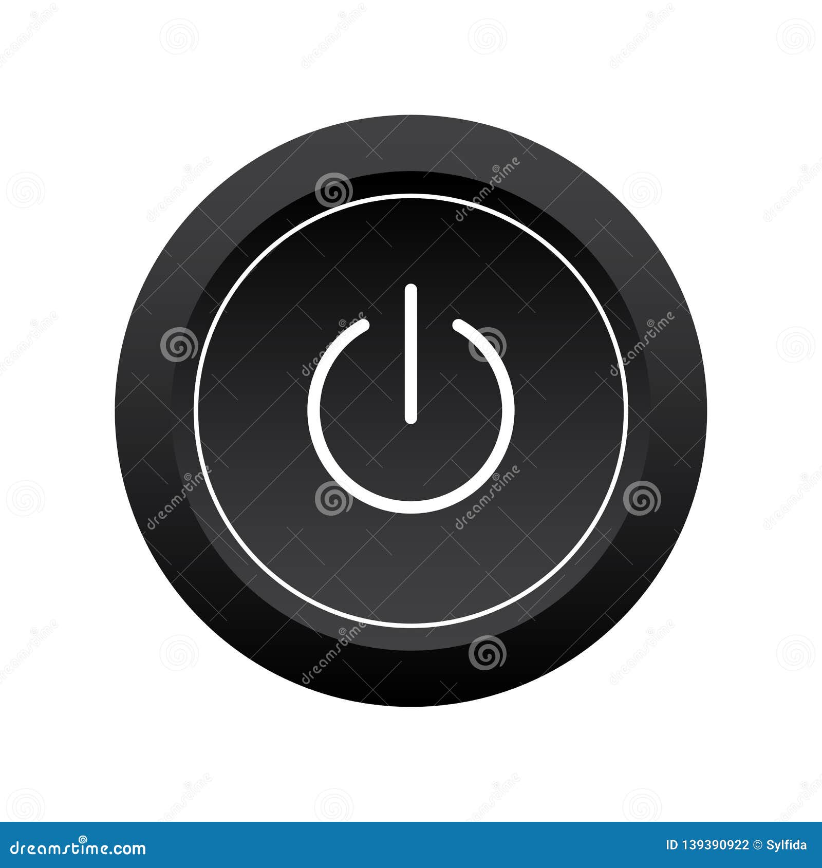 Power Button Icon. Turn on/off Button. Vector Illustration Stock