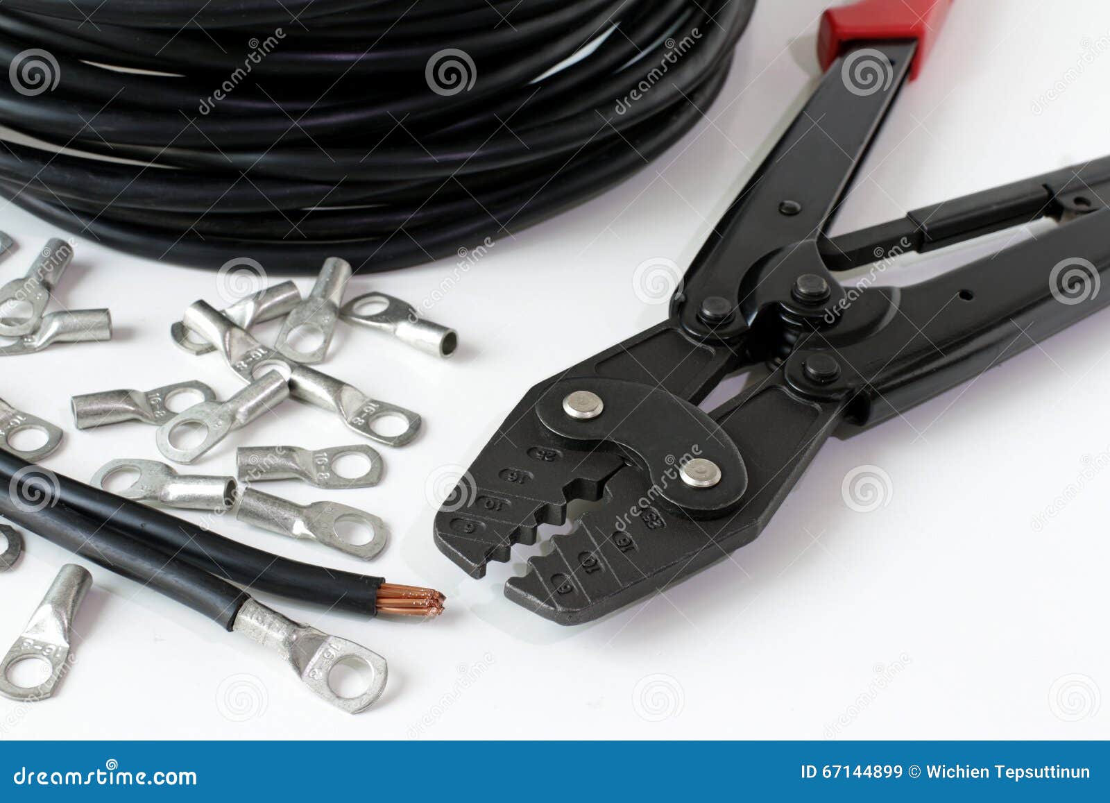Power Cable Crimping Tool on White Background Stock Image Image of