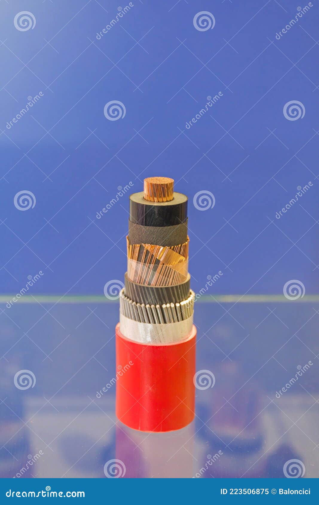 Power Cable Cross Section stock image. Image of power 223506875