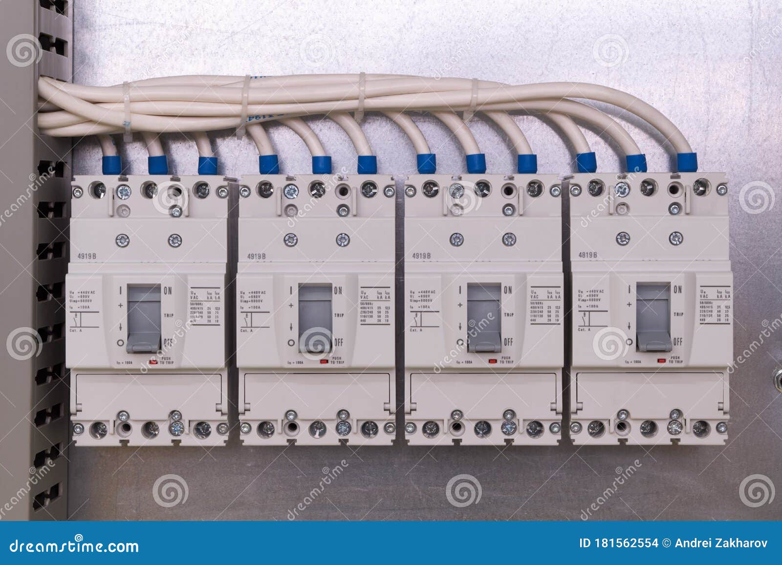 Power Circuit Breakers in the Electrical Stock Photo Image of