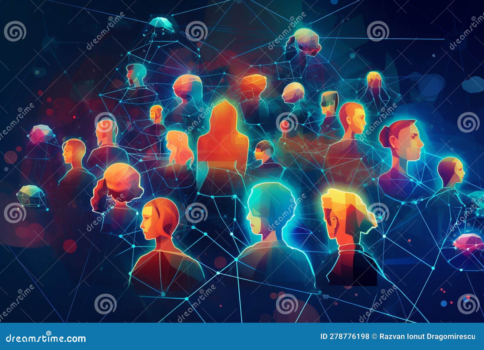 The Power of Connectivity. Concept of Connectivity, Where Diverse Elements Intertwine To Create 
