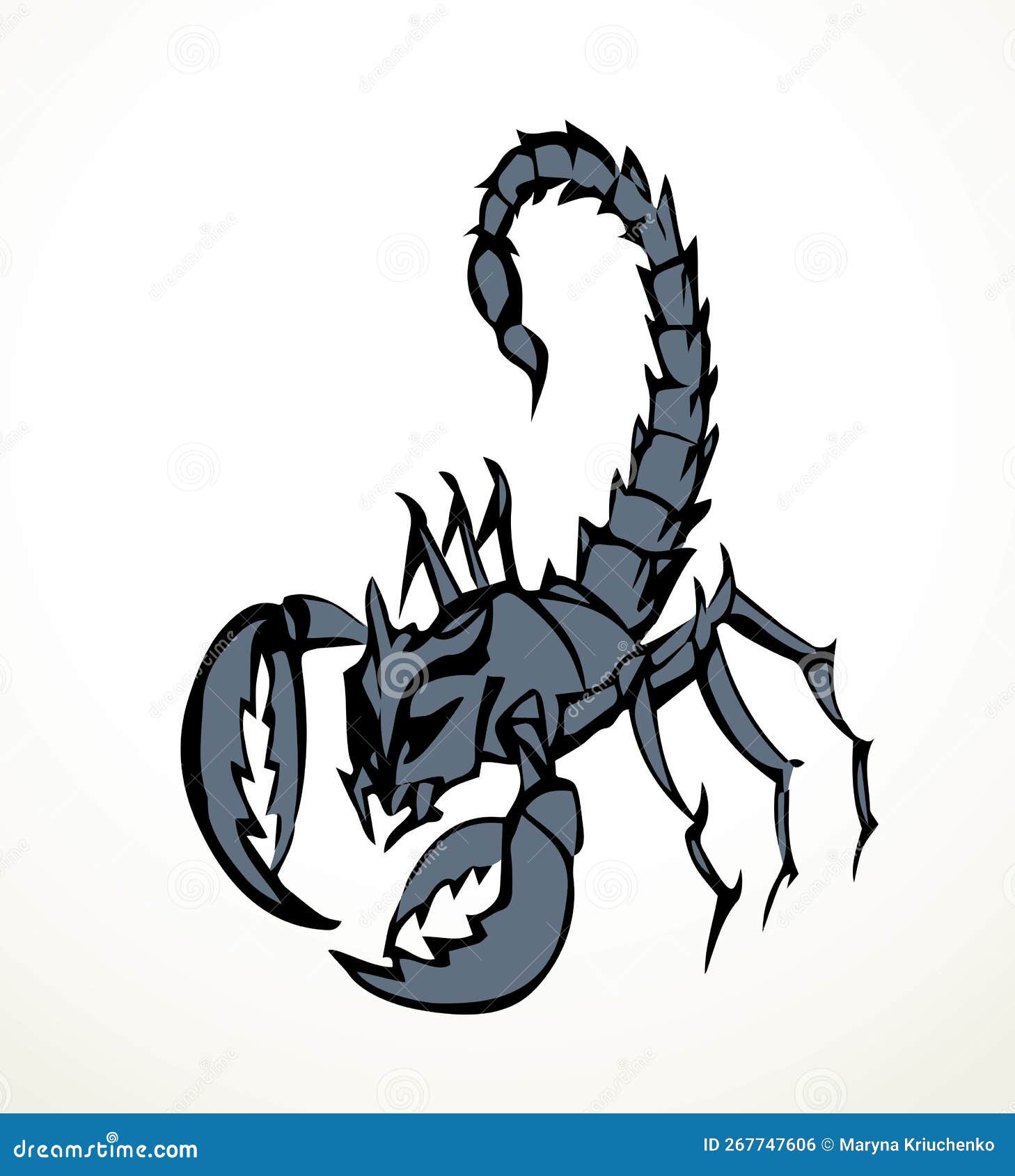 Big Scary Scorpion. Drawing Stock Vector - Illustration of graphic, pictogram: