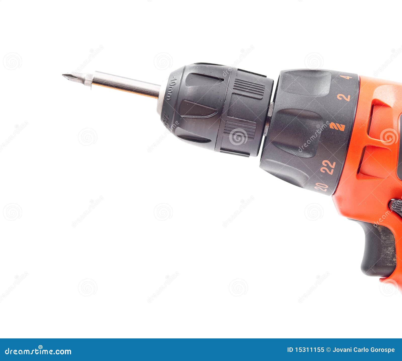Power Drill Head stock image. Image of orange, industrial 15311155