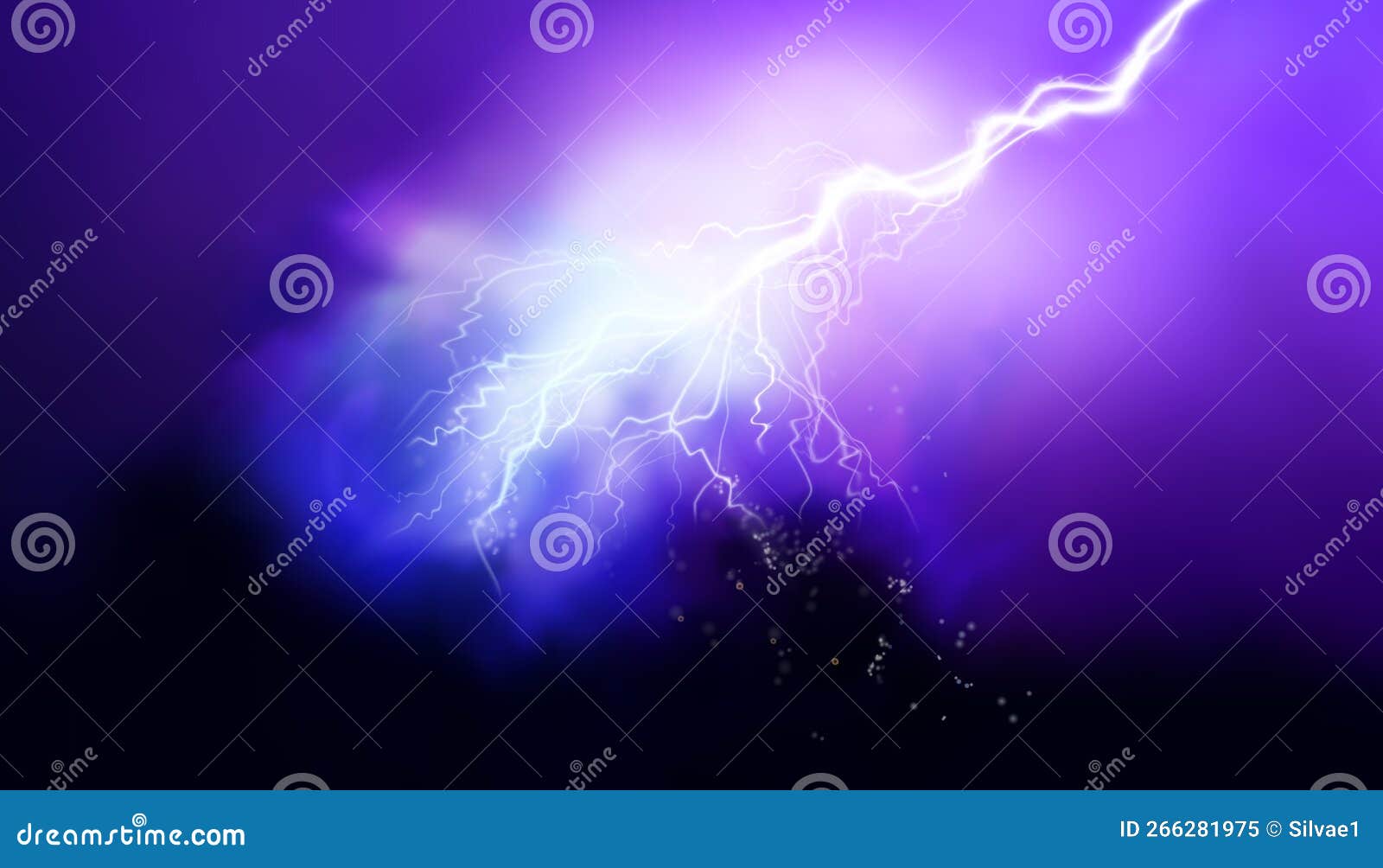 Power Electrical Energy Lightning Spark. Light Effects. Abstract Vector