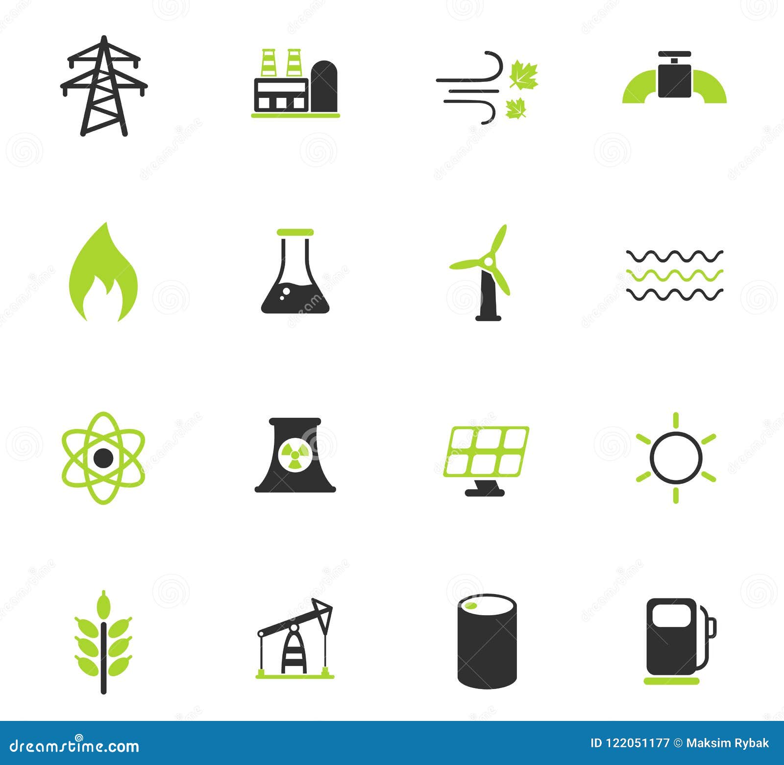 power generation icon set