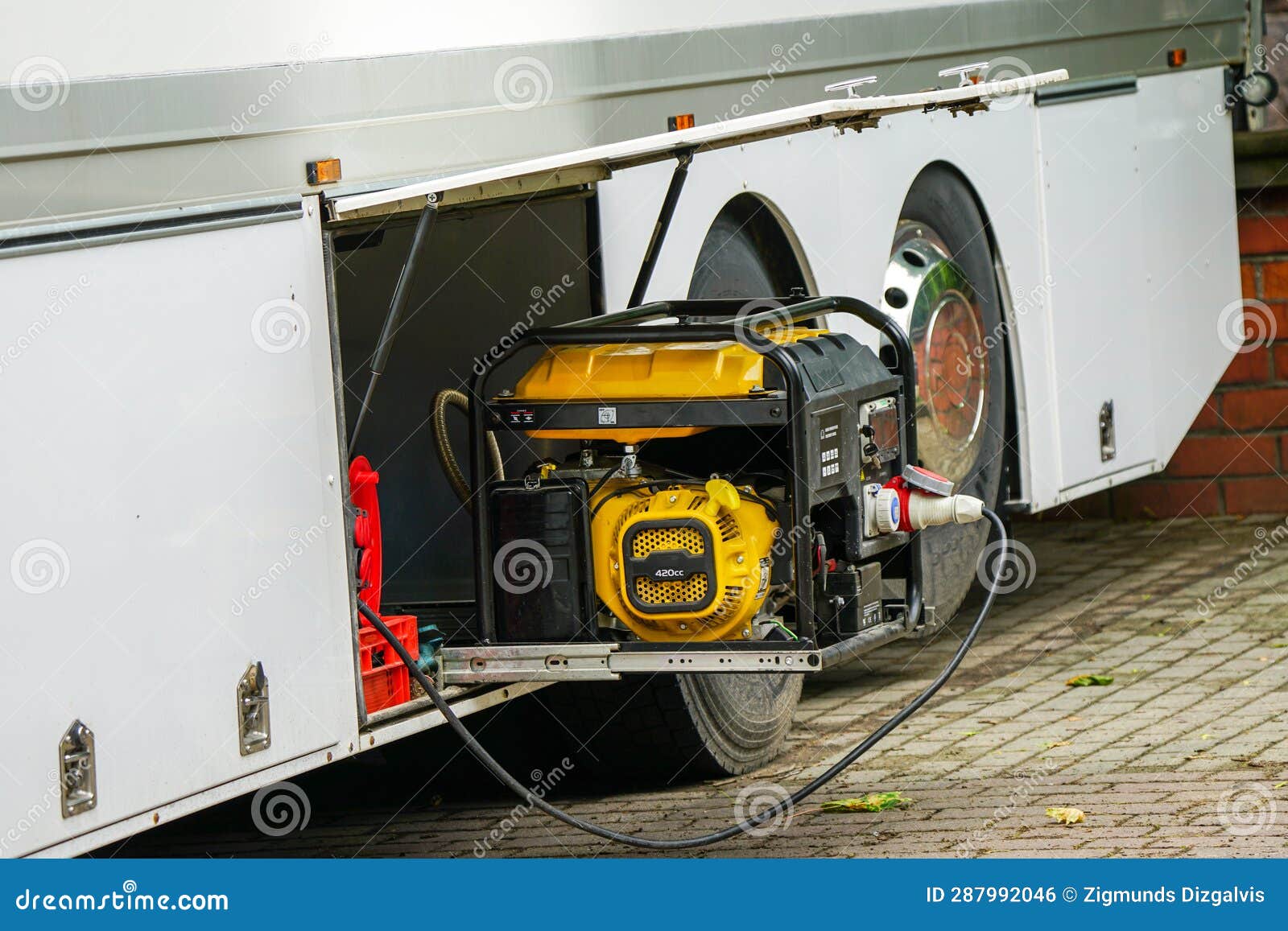 The Power Generator on the Tracks Pulled Out of the Luggage Compartment