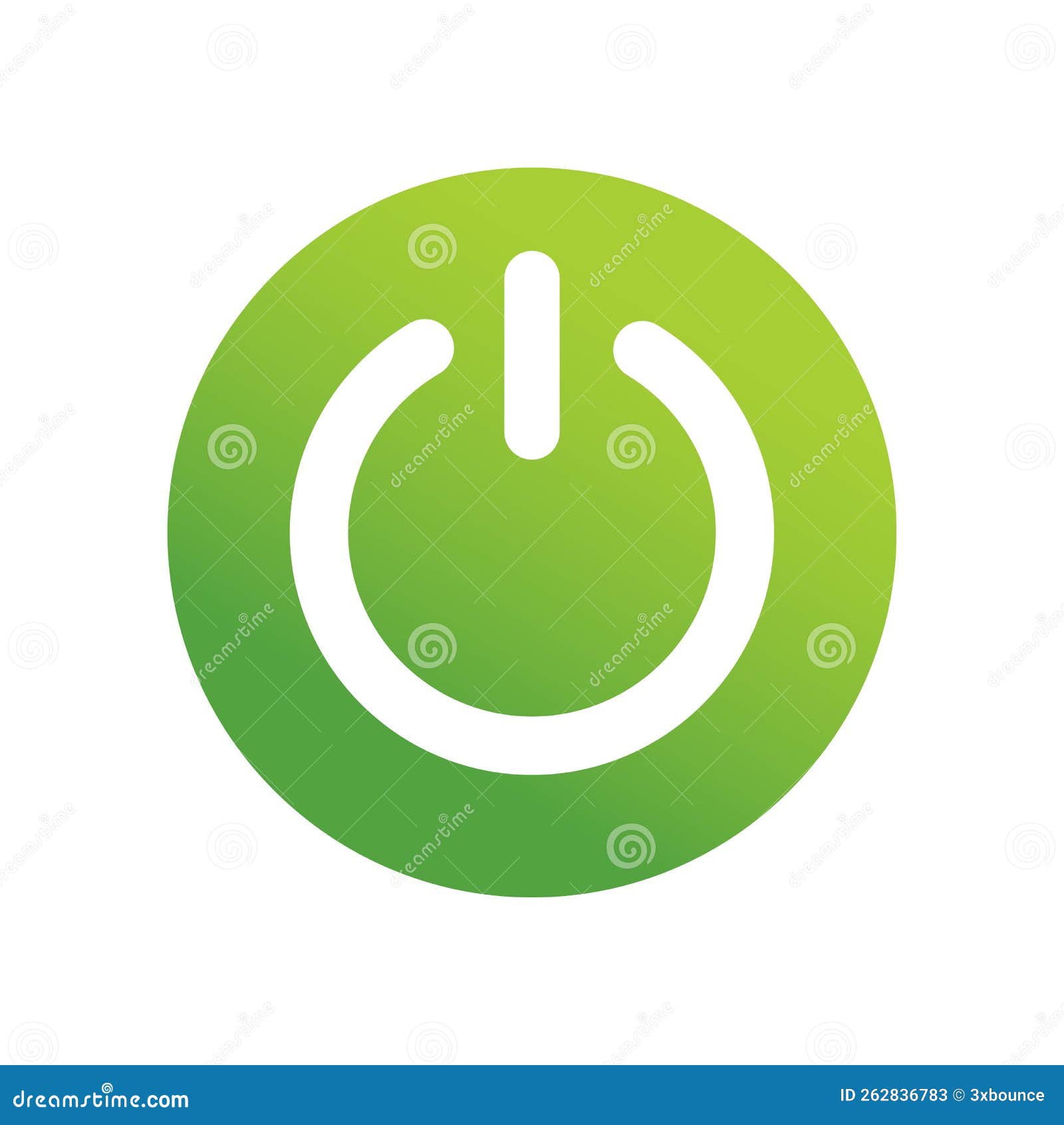 Power Icon Vector. Green Color Power Switch Symbol Vector Sign Stock