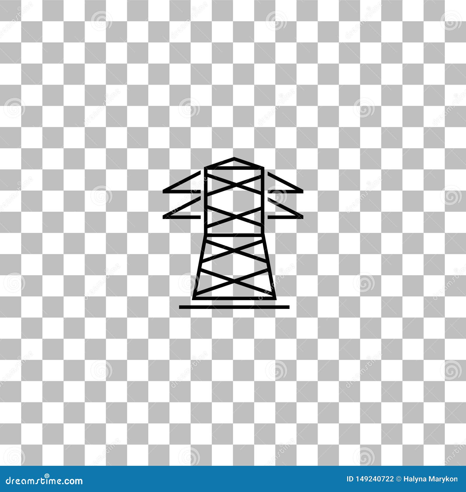 Power line icon flat stock vector. Illustration of post - 149240722