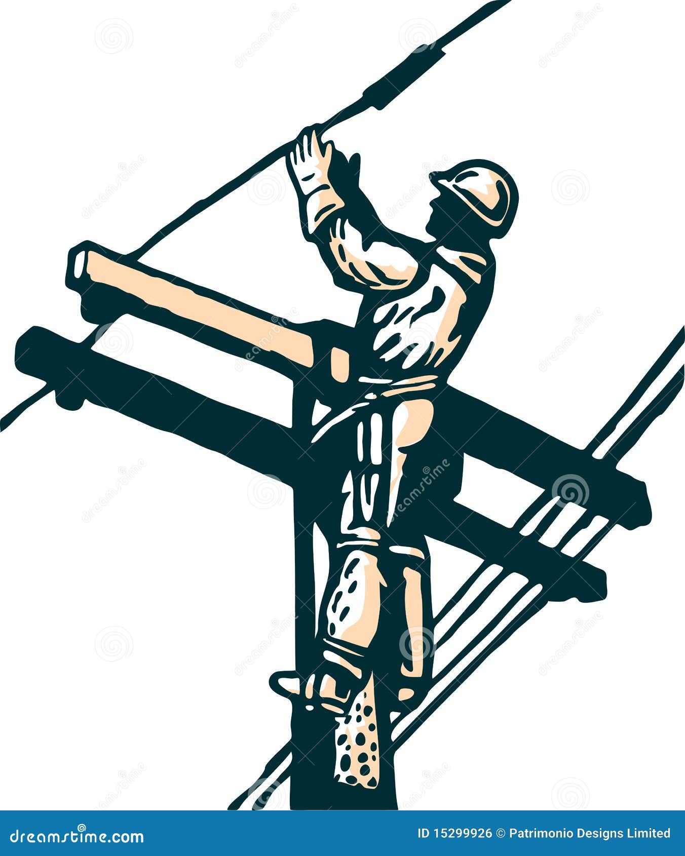 Electric Power Lineman Work Stock Illustrations – 294 Electric