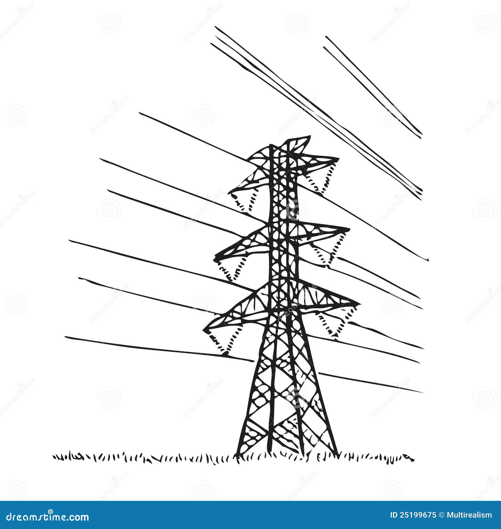 Power lines stock vector. Illustration of power, network 25199675
