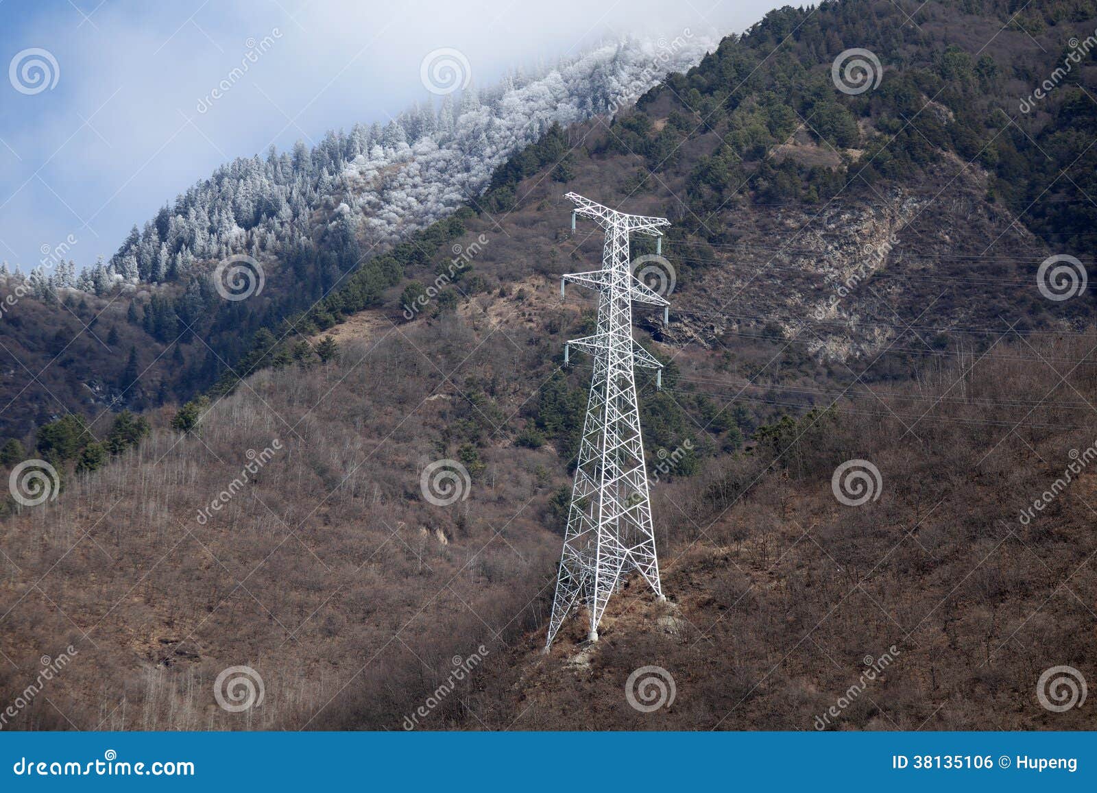 Power Lines in the Mountains Stock Photo Image of cupper, connection