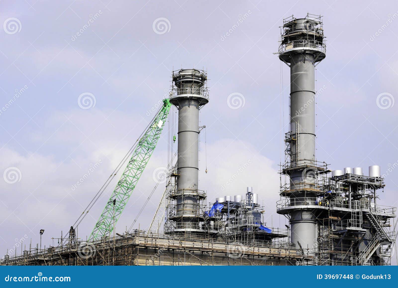 Power plant construction stock photo. Image of working 39697448