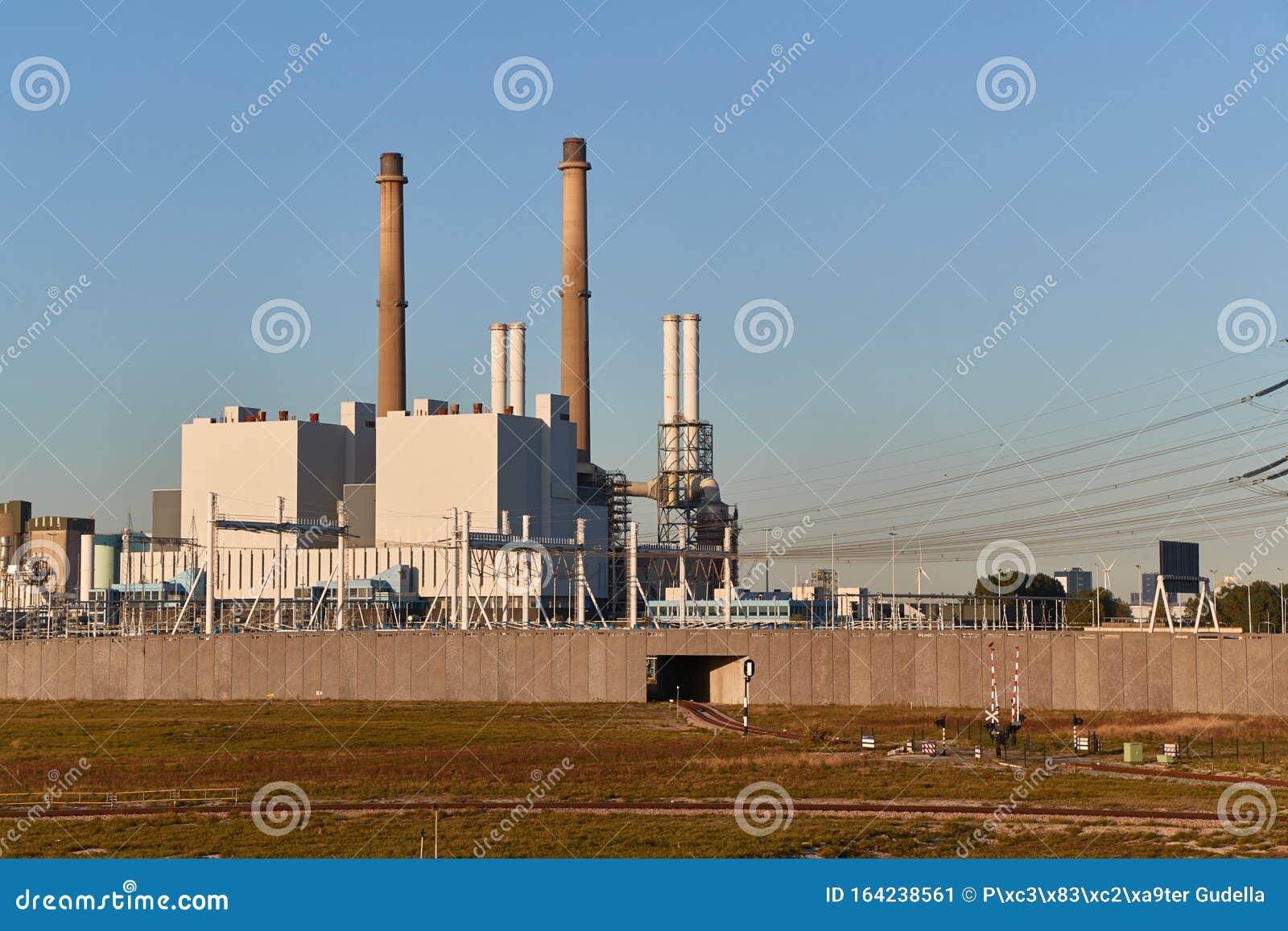 power plant with modern building structue