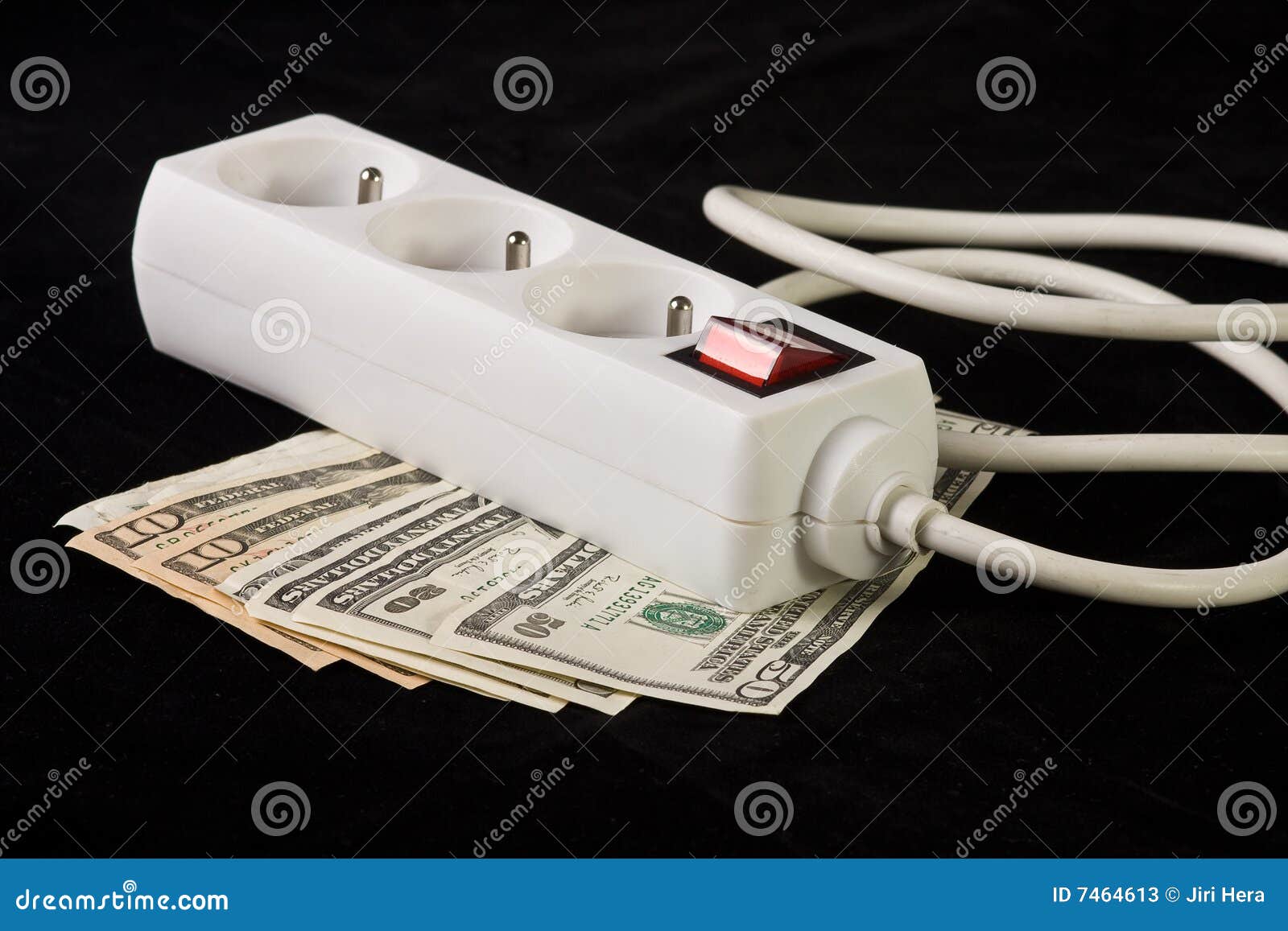 Power Plug and Money Concept Energy Costs Stock Image Image of money