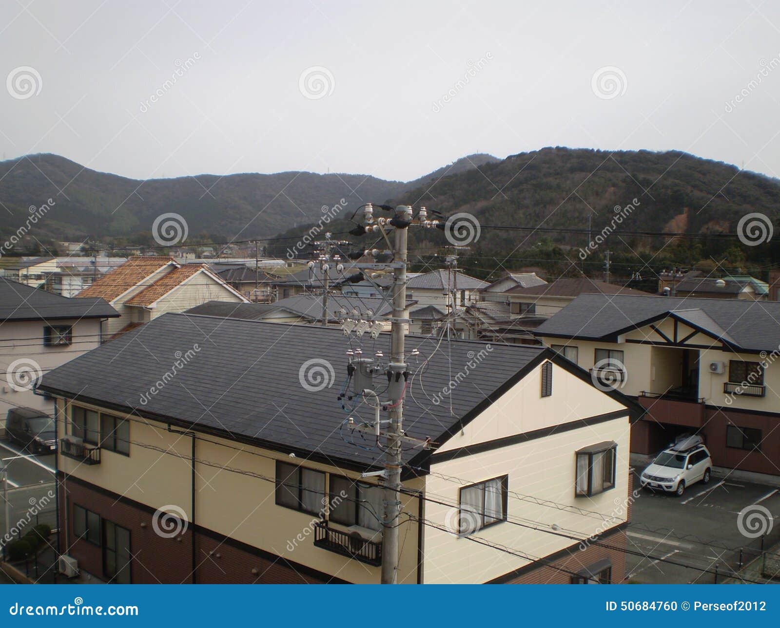 power pole and homes (japan)