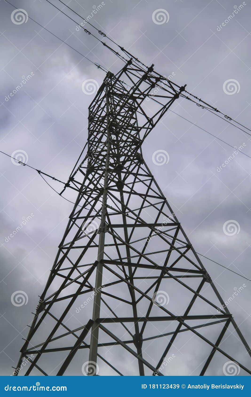 Power Poles Transmission Line, Electricity High Voltage Pole