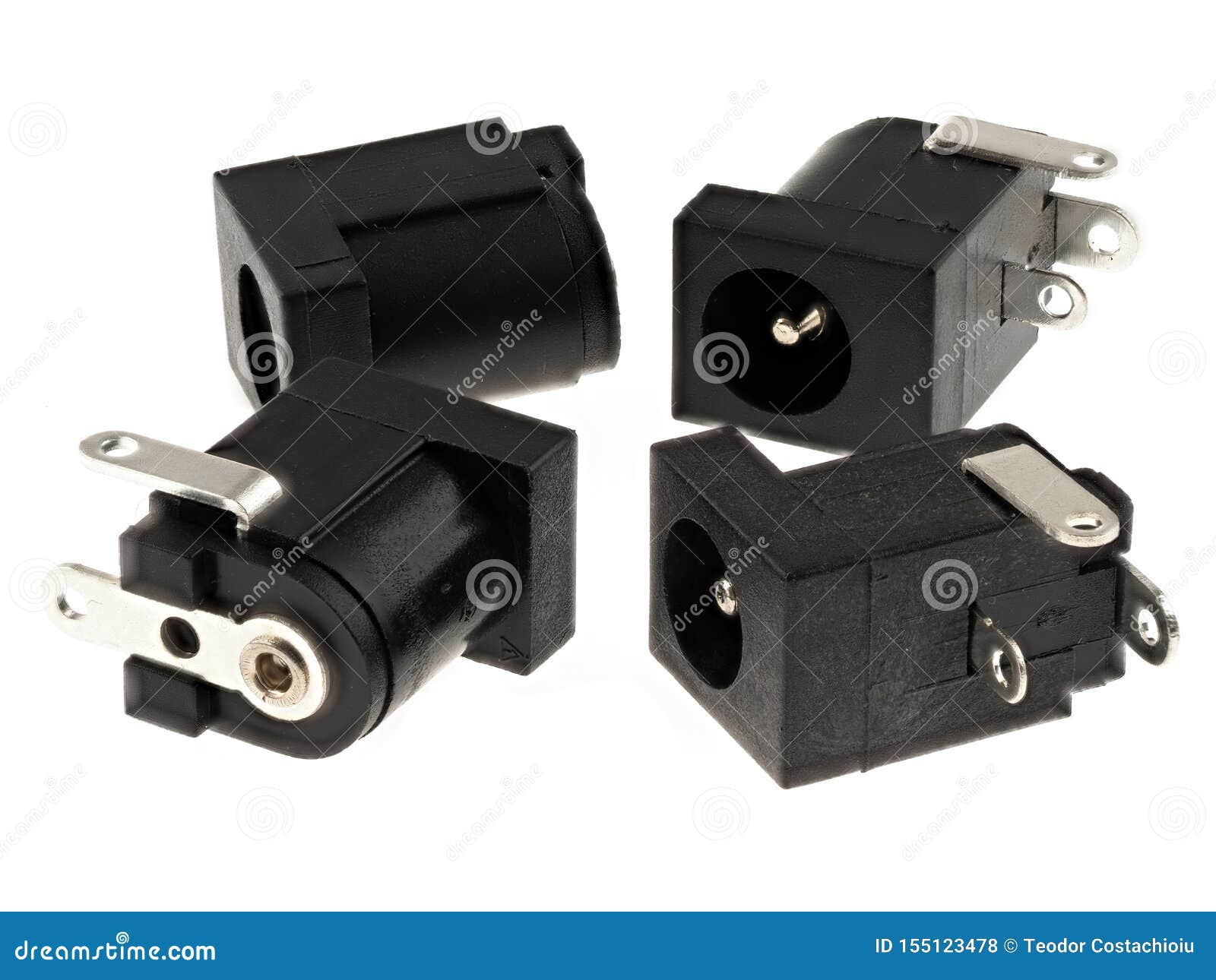 Power Sockets for Low Voltage Applications, Isolated on White Stock