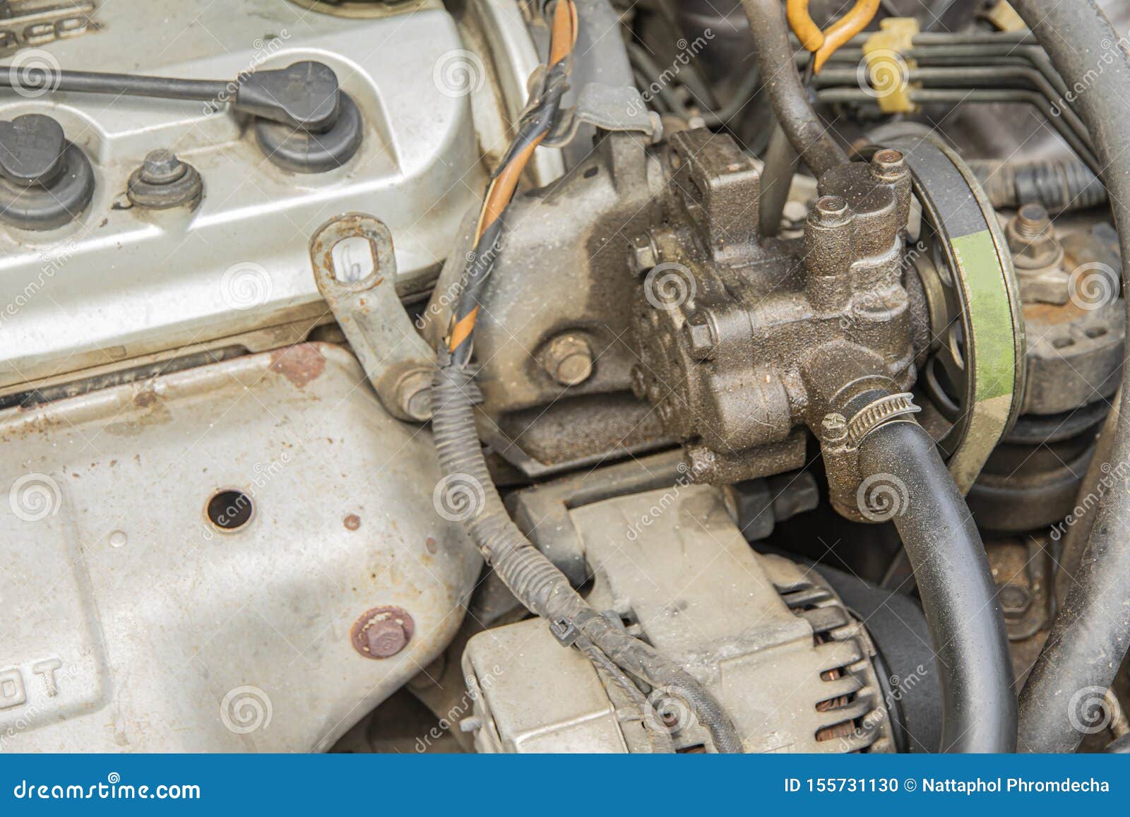 Power Steering Pump is Leaking Oil from Gasket Editorial Image - Image