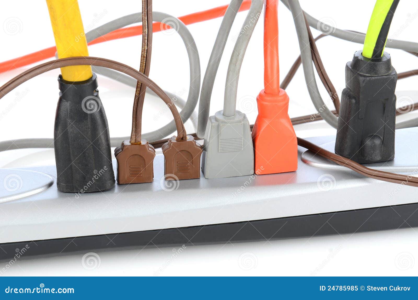 Power Strip with Electrical Cords Stock Image Image of electricity