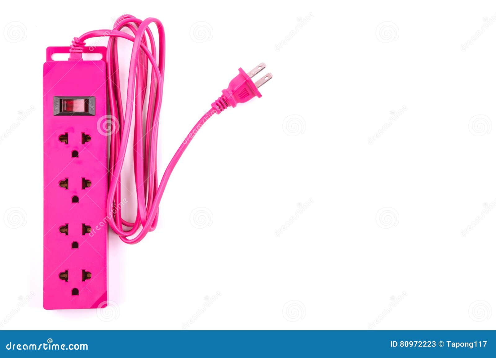 Power strip stock image. Image of pink, electrical, watt 80972223