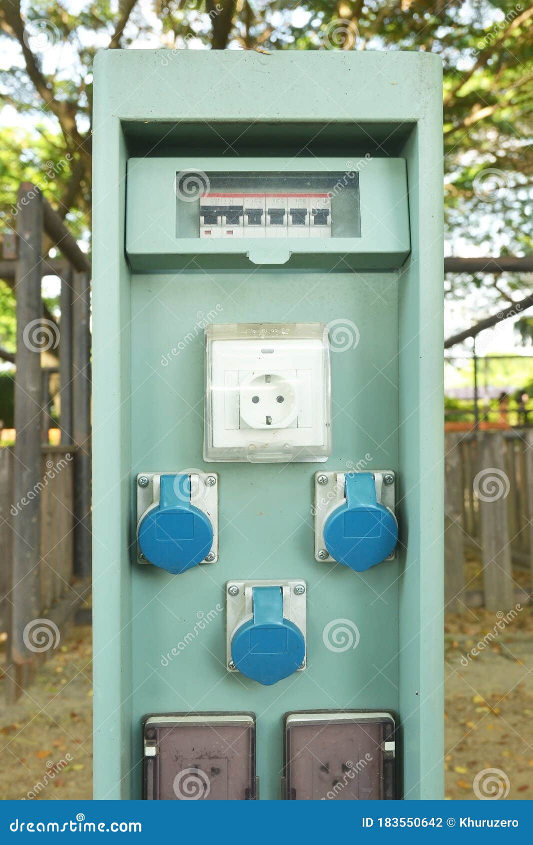 Power Supply for Camping Car and Caravan Stock Photo Image of plastic