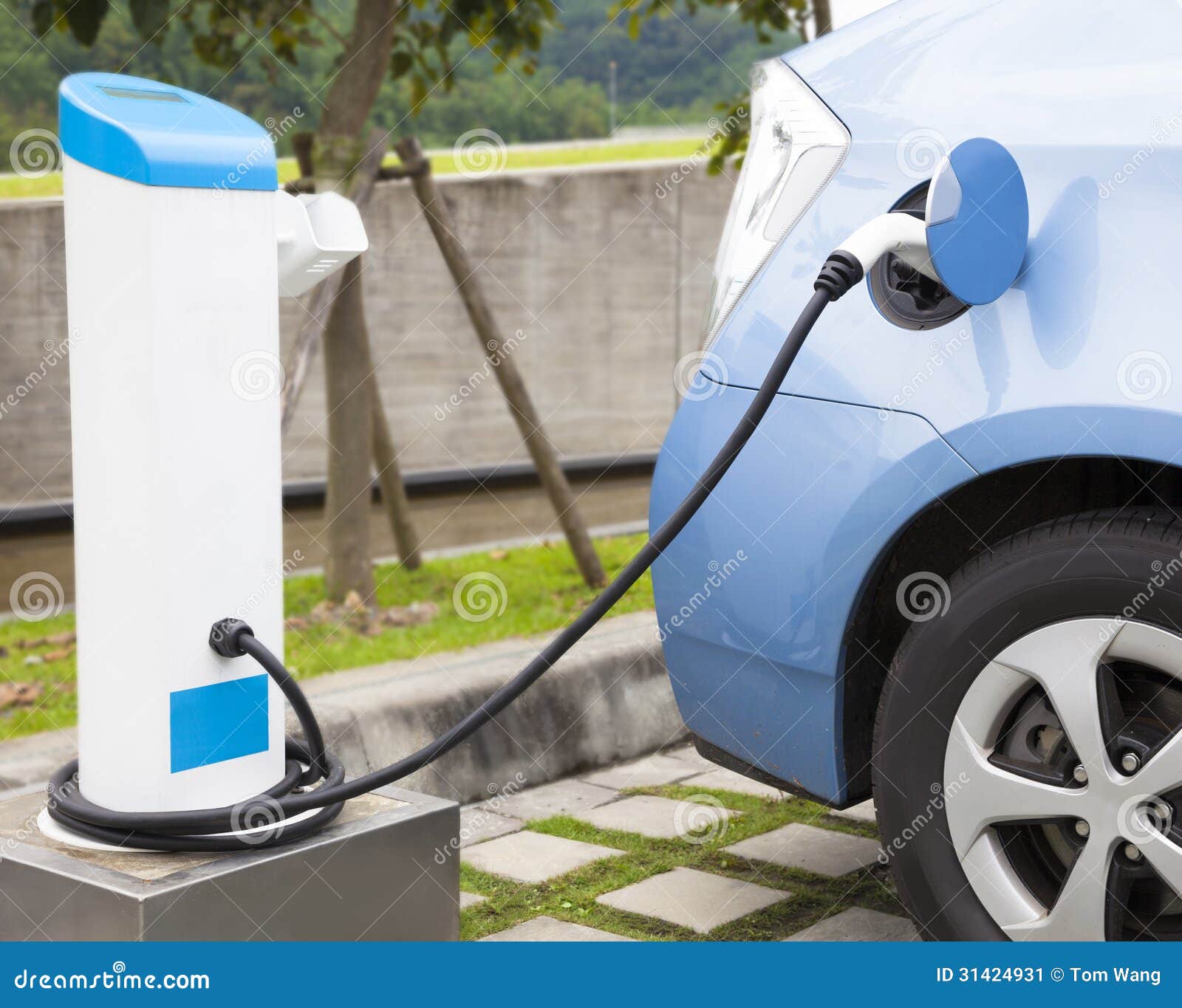 Power Supply for Charging of an Electric Car Stock Image Image of