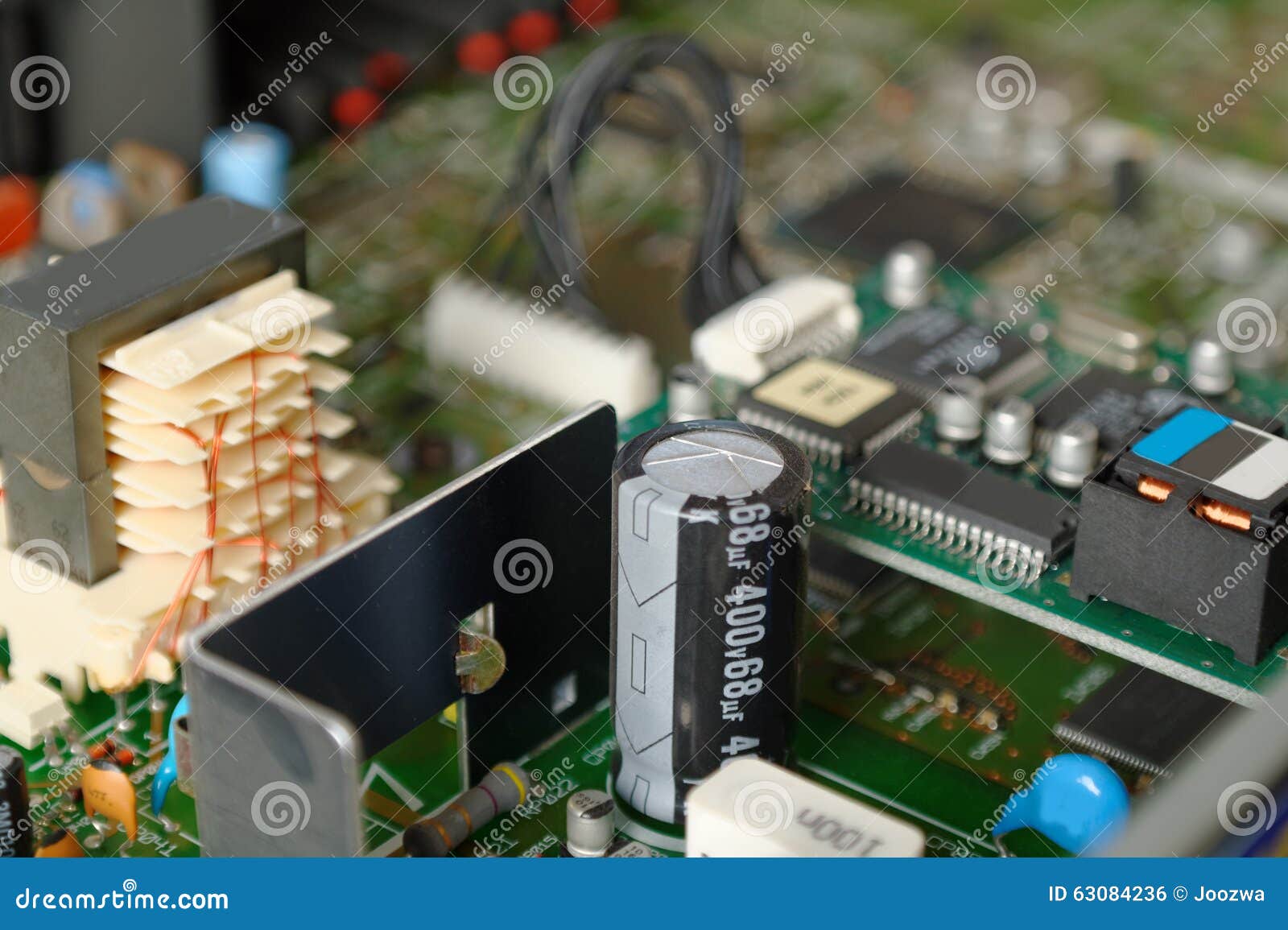 Power Supply in Electronic Device Stock Photo Image of closeup
