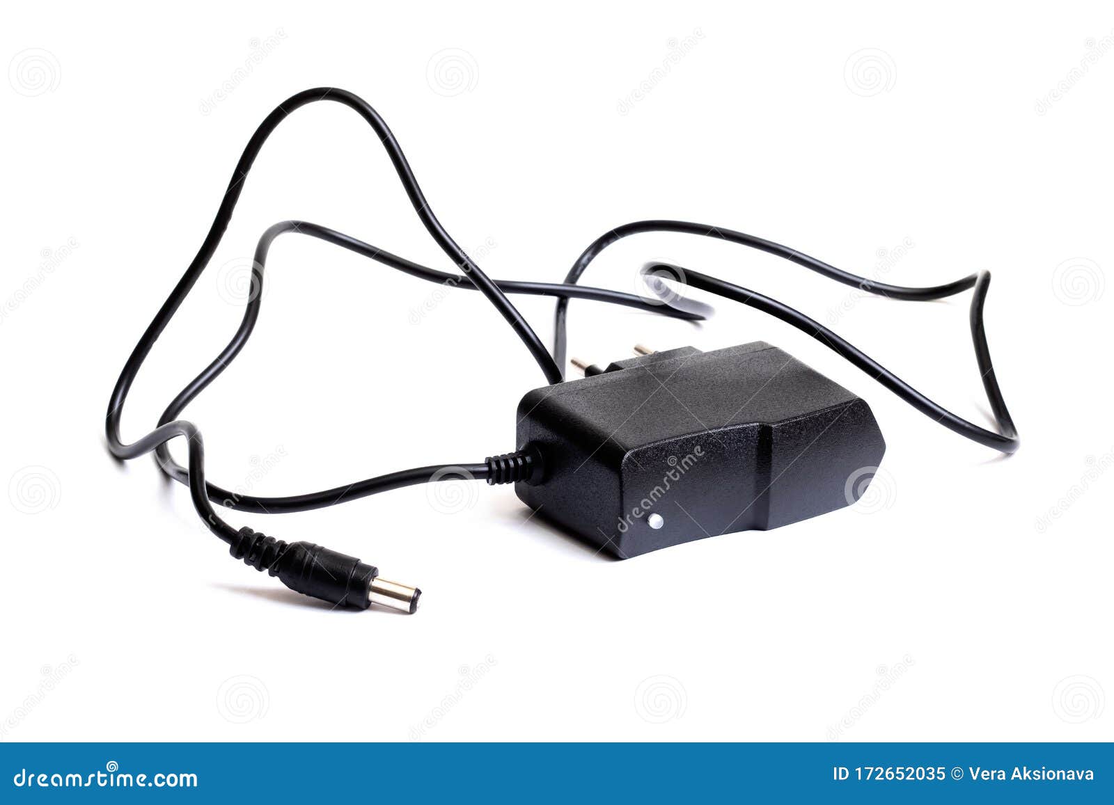 Power Supply for Electronic Devices Isolated on White Background Stock