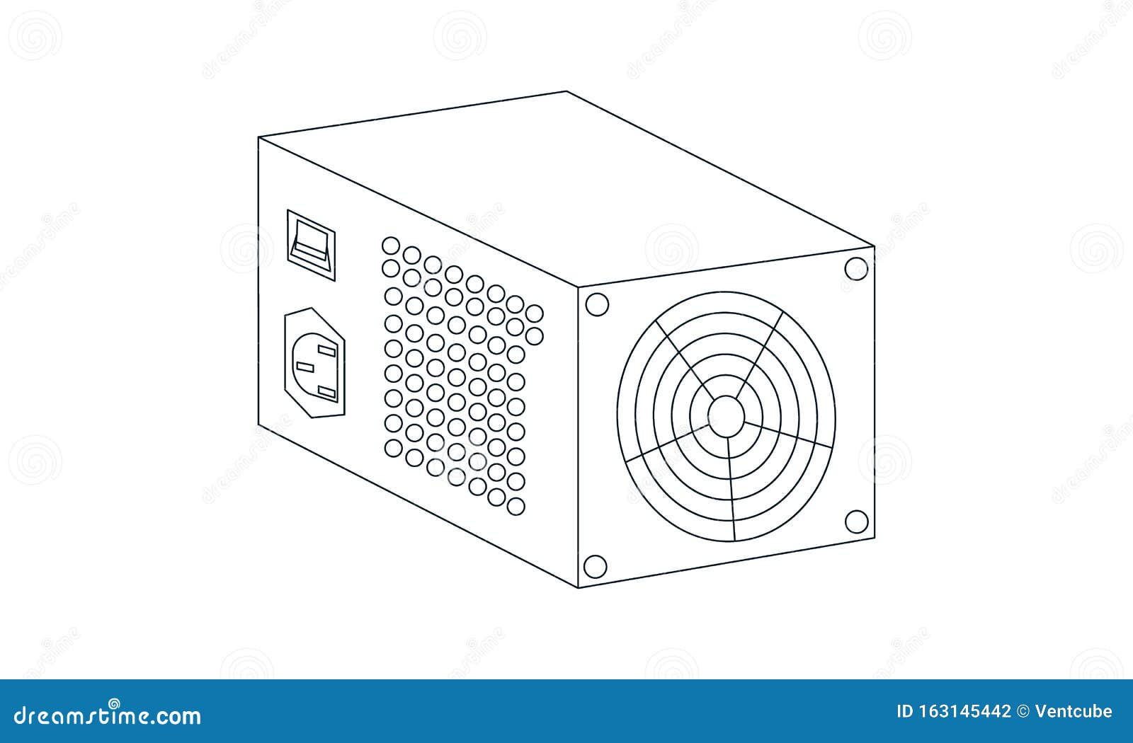 Power Supply Icon Element of Computer Part for Mobile Concept and Web Apps  Stock Illustration  Illustration of object isolated 114099374