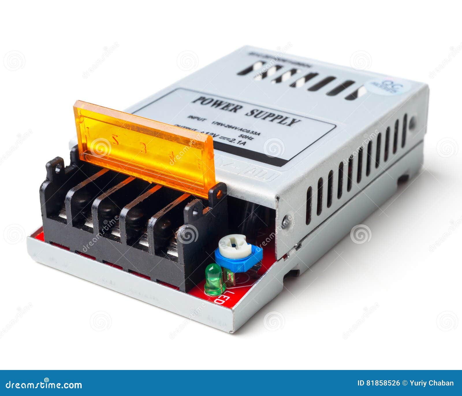 DC Smps Power Supply Circuit Isolated In A Green Background Stock