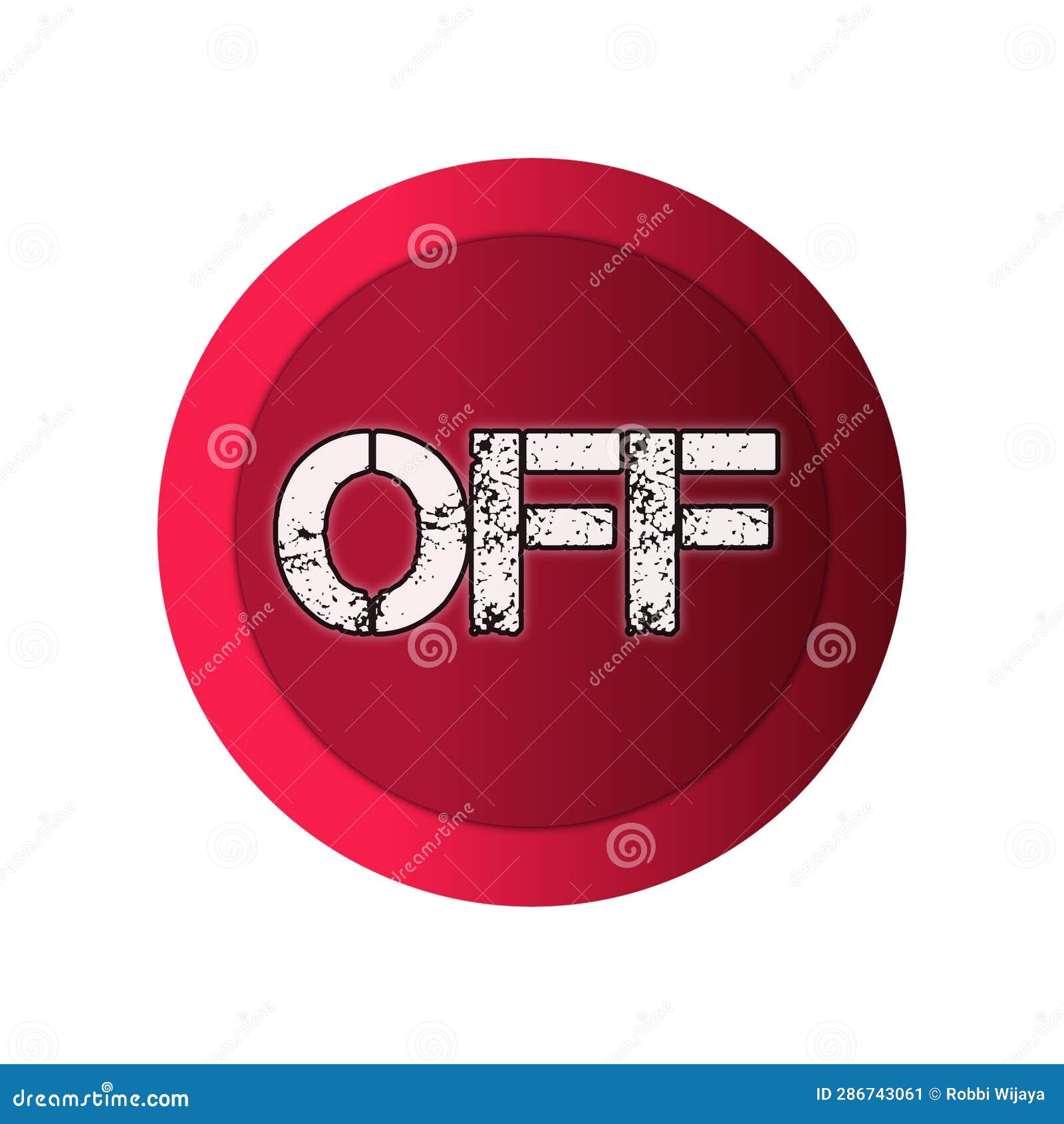 Off Toggle Button. Set of Material Design Switch Buttons. Vector