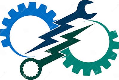 Power tool logo stock vector. Illustration of cogwheel - 27011658