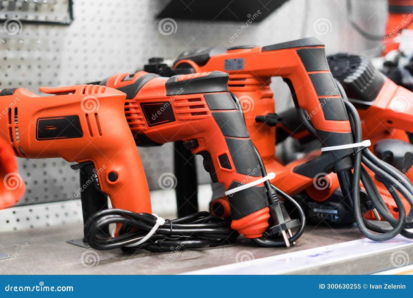 Power Tools, Drills and Hammers of Various Manufacturers are Sold in a