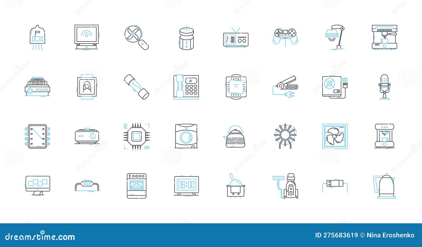 power tools linear icons set. drills, saws, sanders, planers, routers, grinders, hammer drills line  and concept