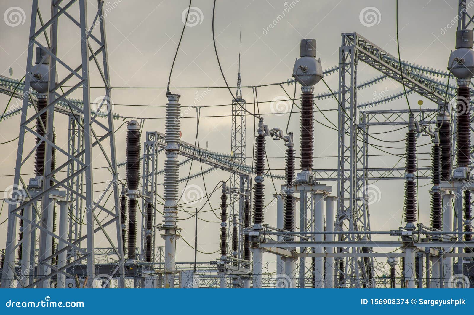 Power transmission station stock photo. Image of transmission 156908374