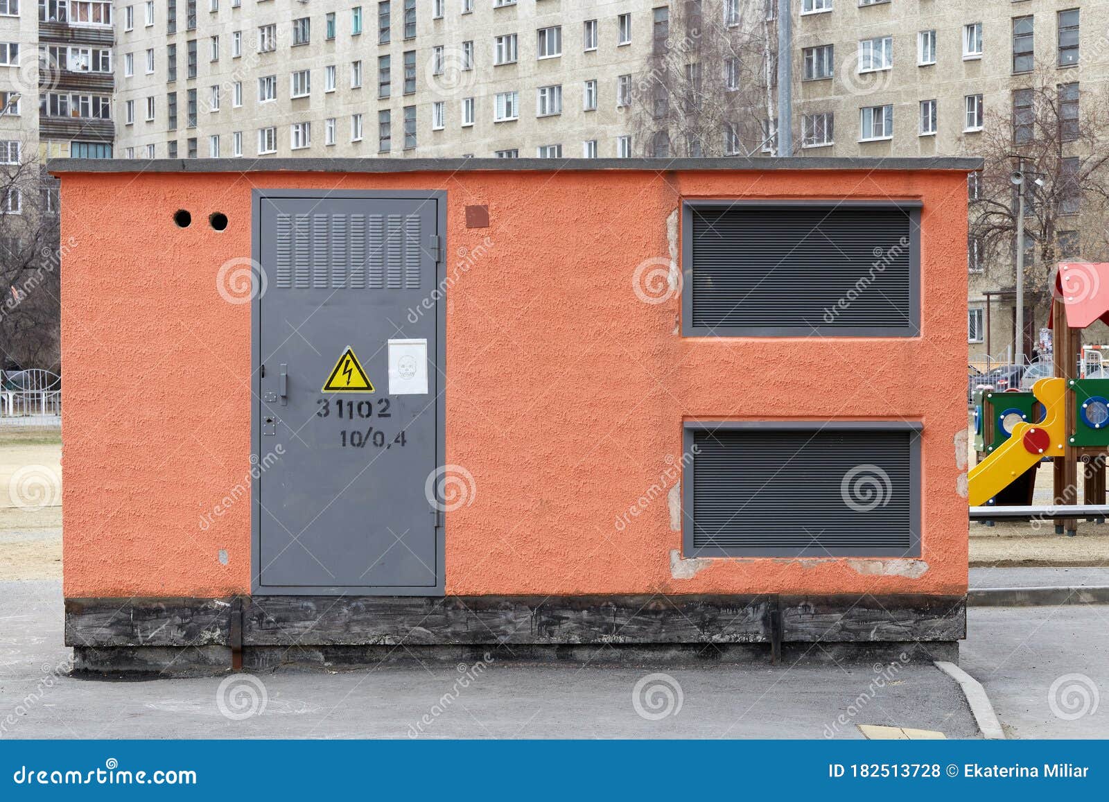Power Utility Box on a Power Transformer in Substation Switchyard Stock