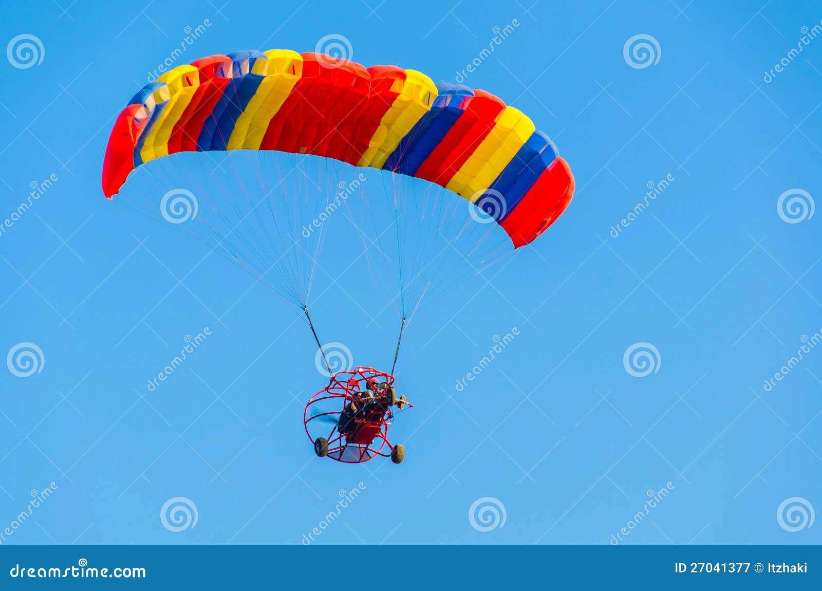 Powered Paraglider in a Blue Sky Stock Image Image of flight, lift 27041377