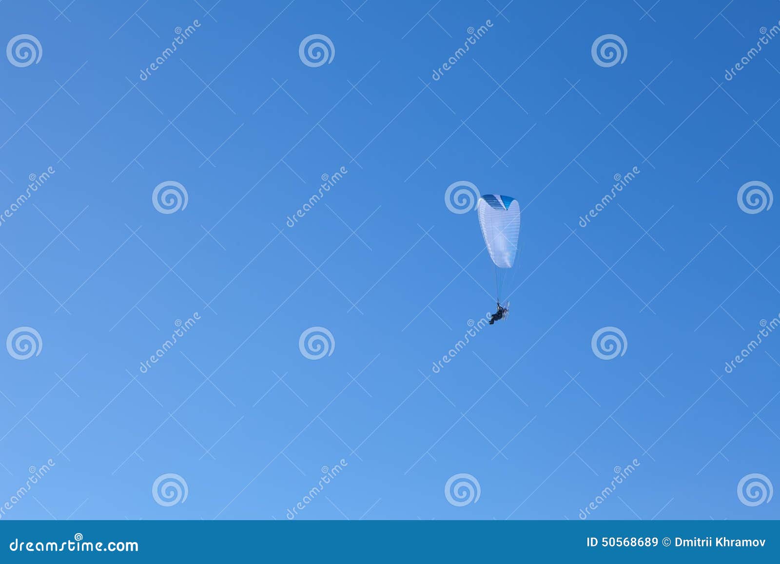 Powered Paragliding in the Blue Sky Stock Image Image of people, outdoors 50568689