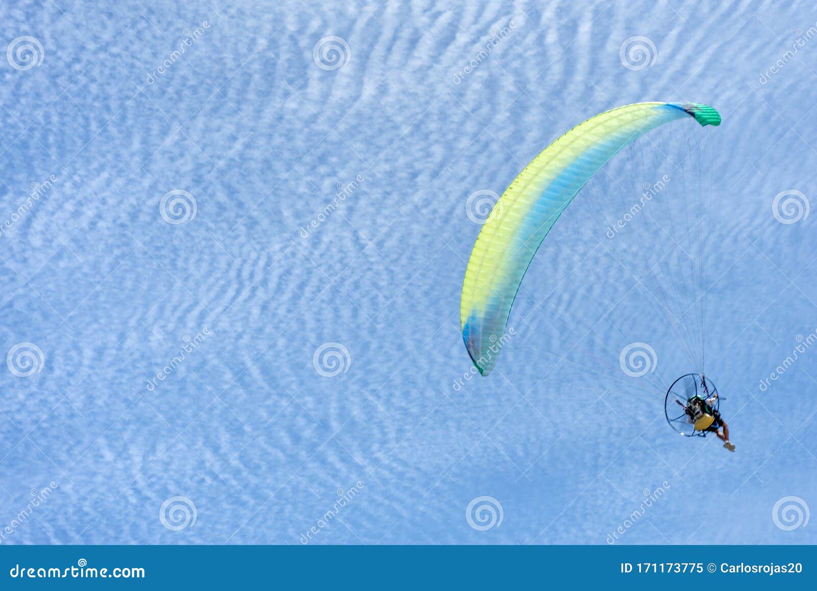 Powered Paragliding in the Sky Stock Image Image of cloud, paragliding 171173775