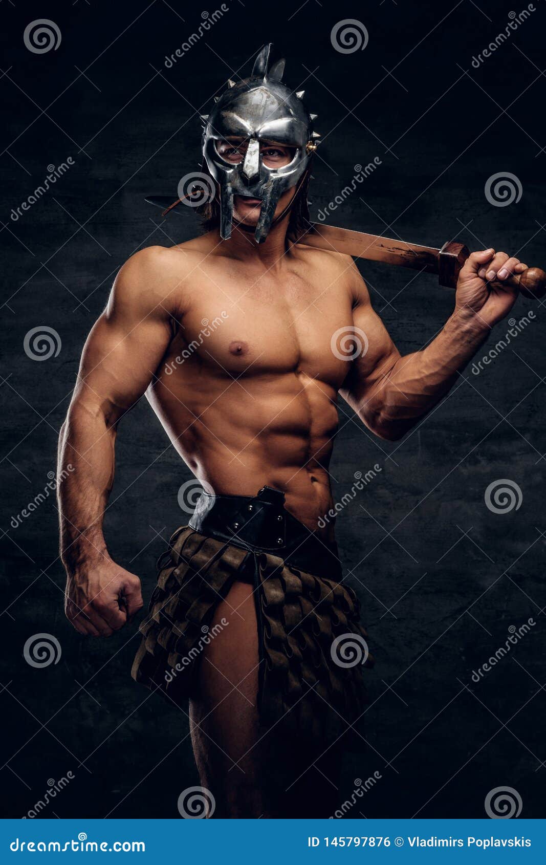 Powerful Athlete with Sword in His Hands Stock Photo - Image of courage ...