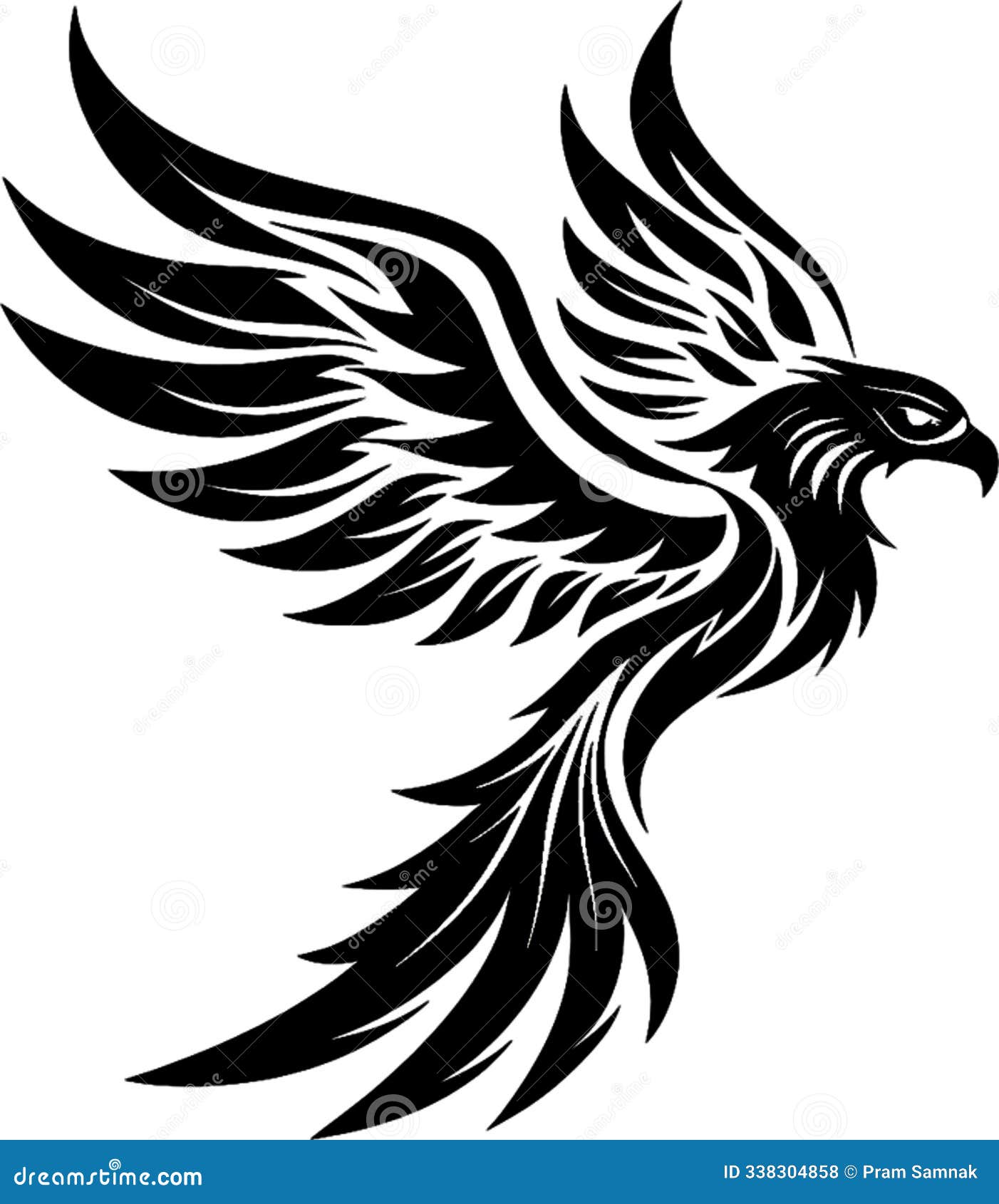 bold black eagle stencil with striking silhouette.