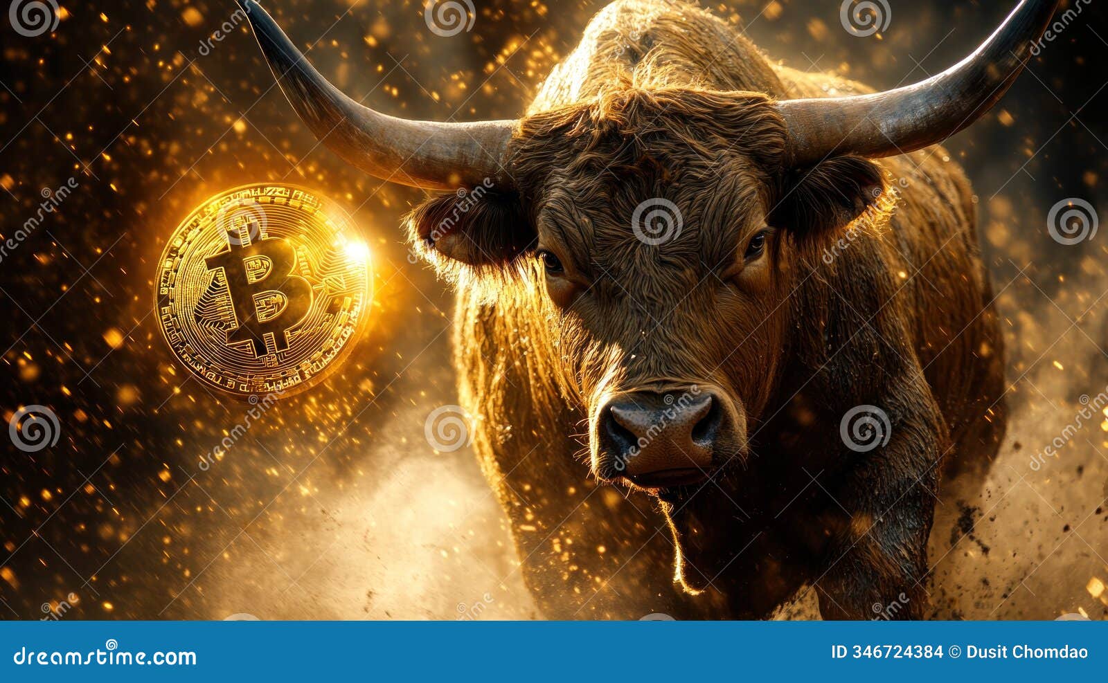 Golden Bull Bitcoin Run Stock Photos - Free & Royalty-Free Stock Photos  from Dreamstime